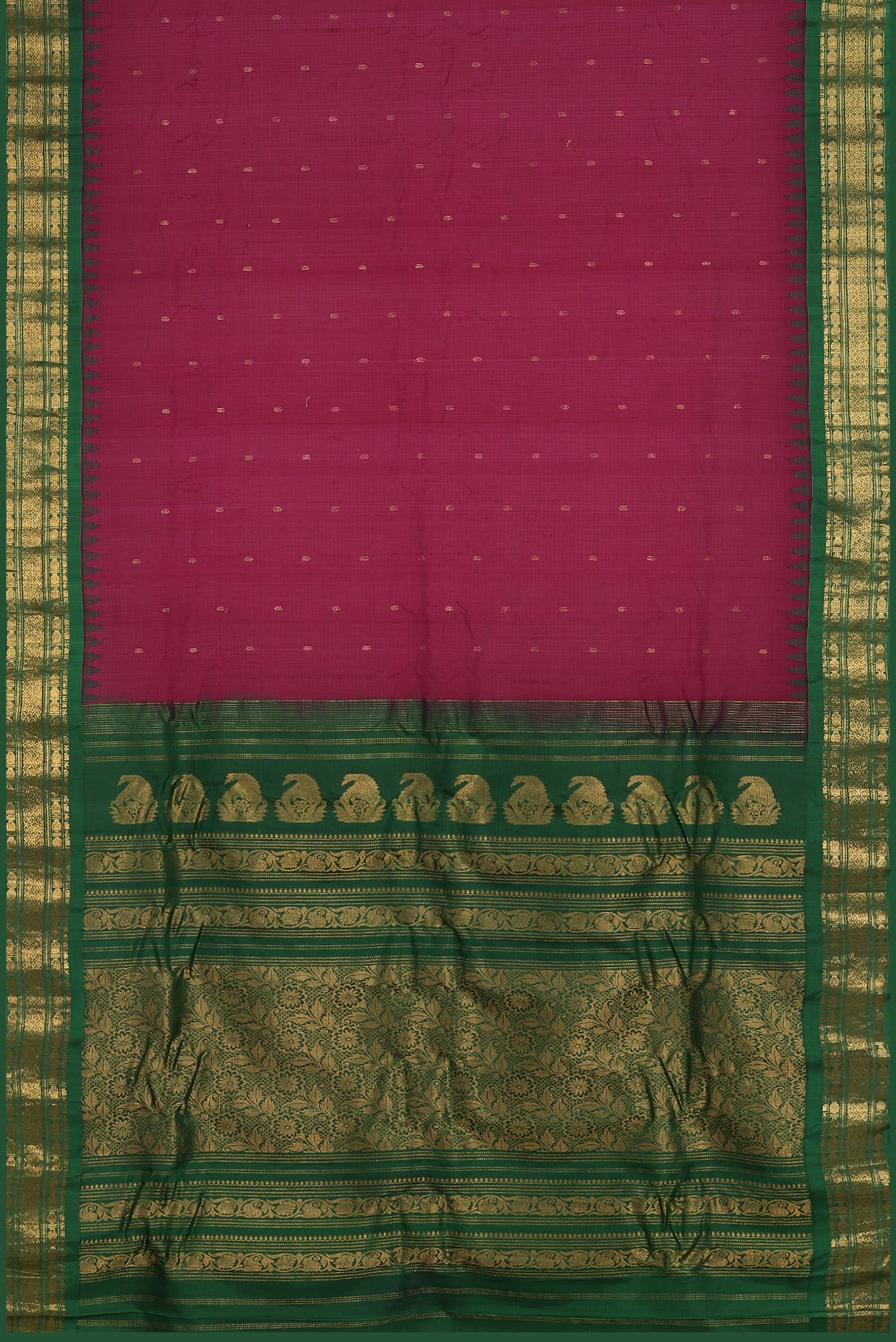 Pink Gadwal Silk Cotton Saree