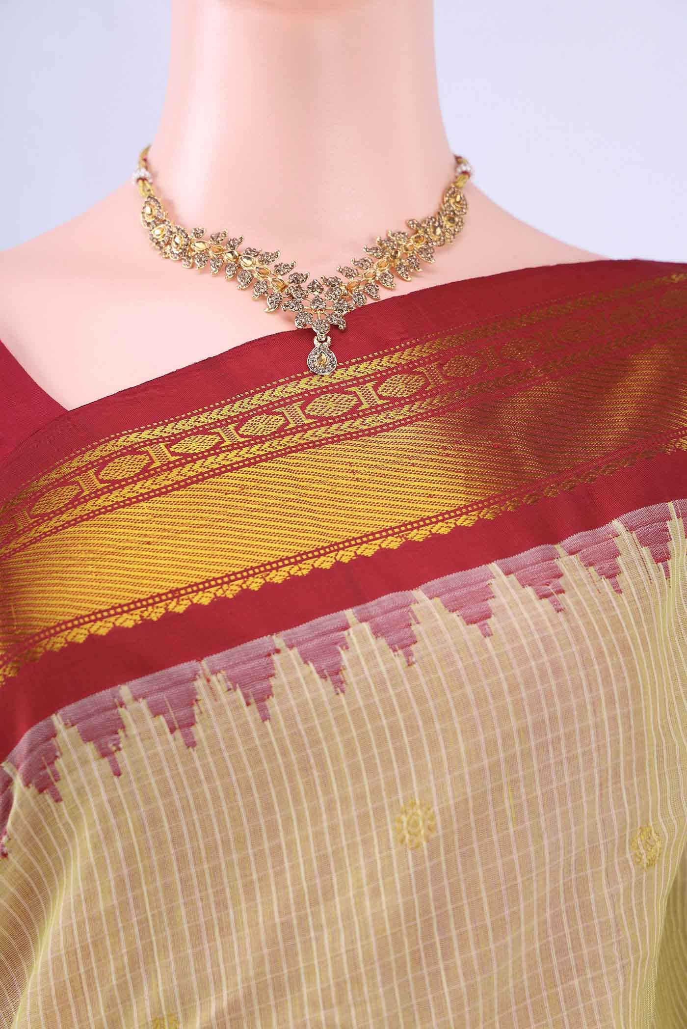 Beige Gadwal Silk Saree