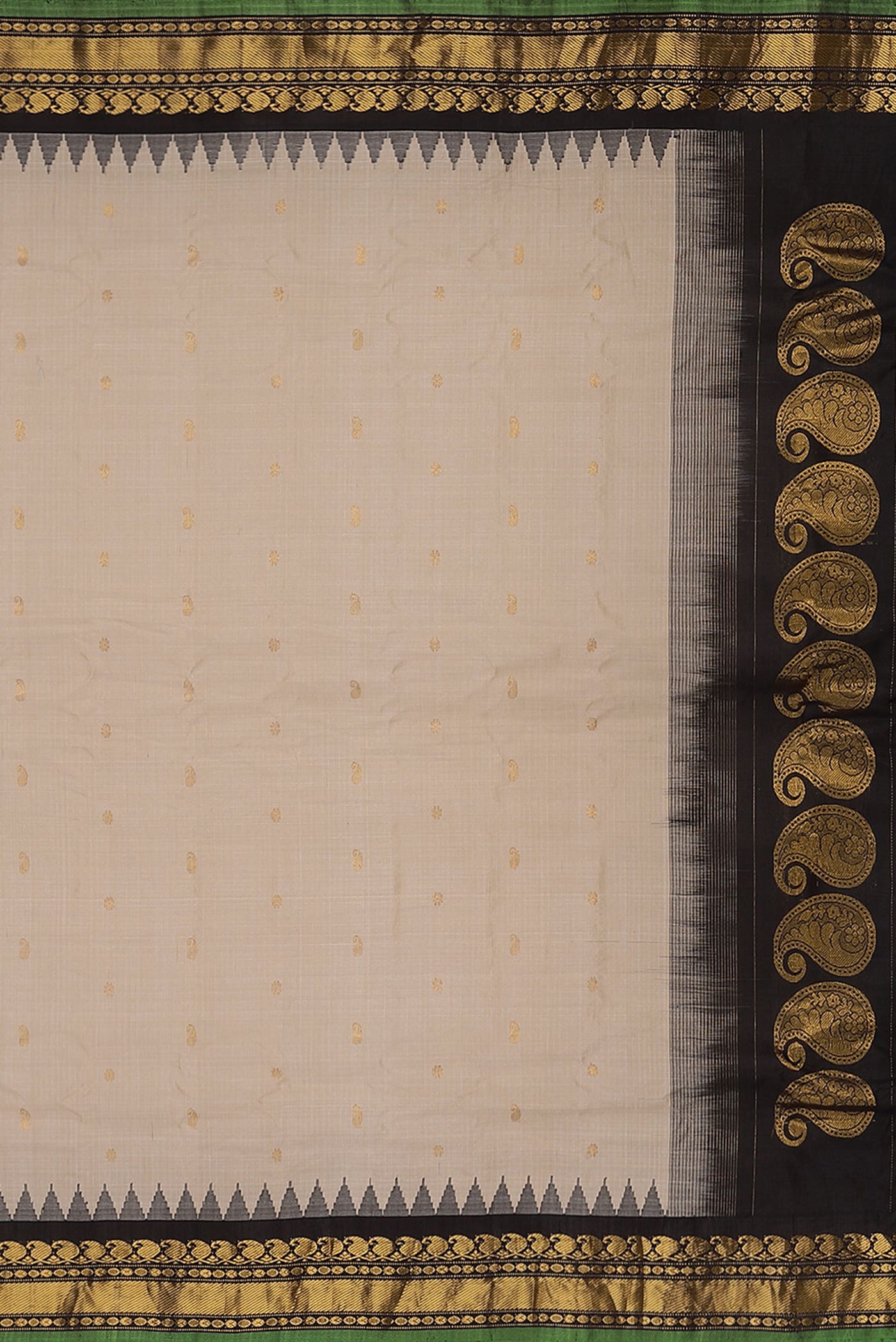 Beige Gadwal Silk Cotton Saree
