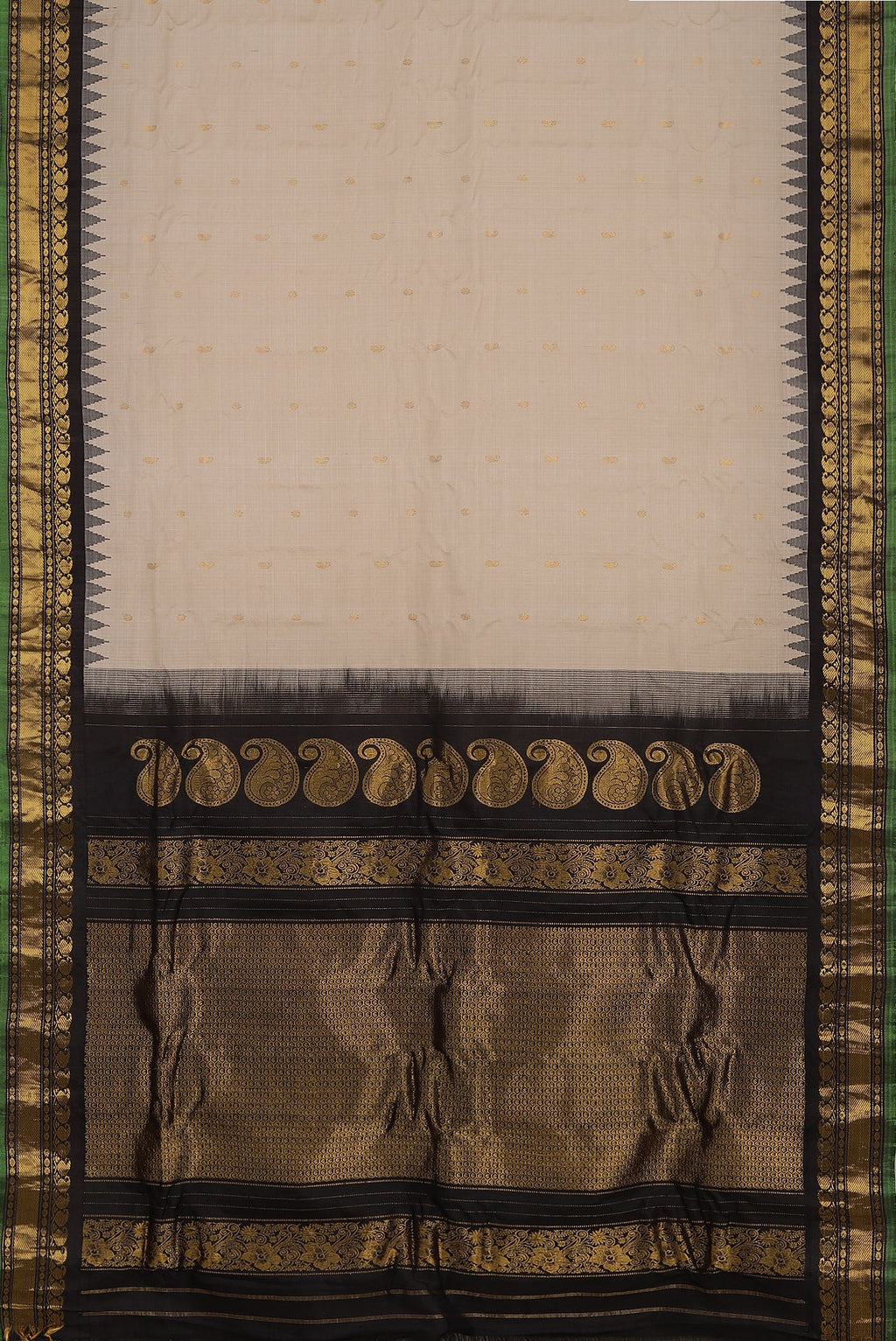 Beige Gadwal Silk Cotton Saree