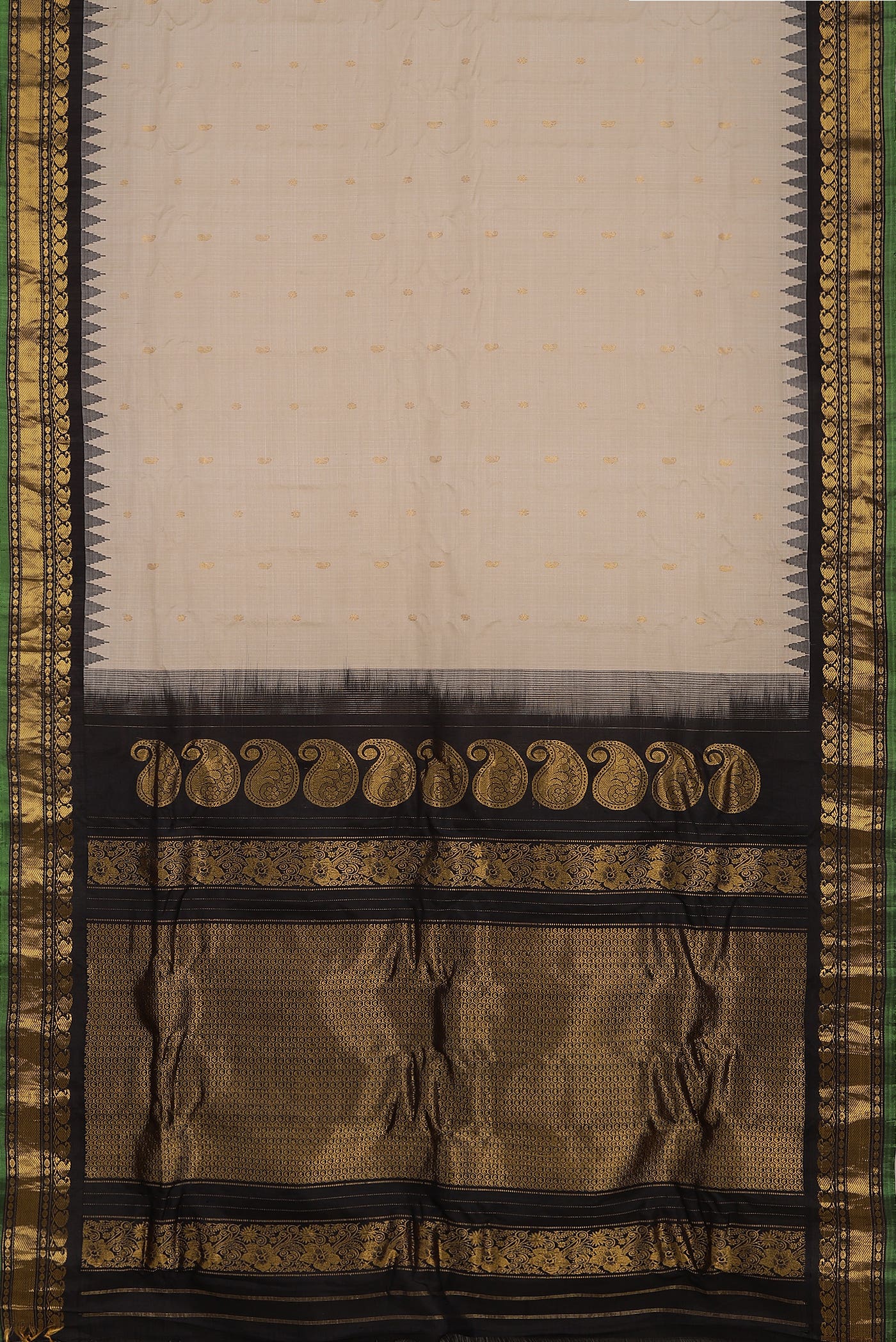 Beige Gadwal Silk Cotton Saree