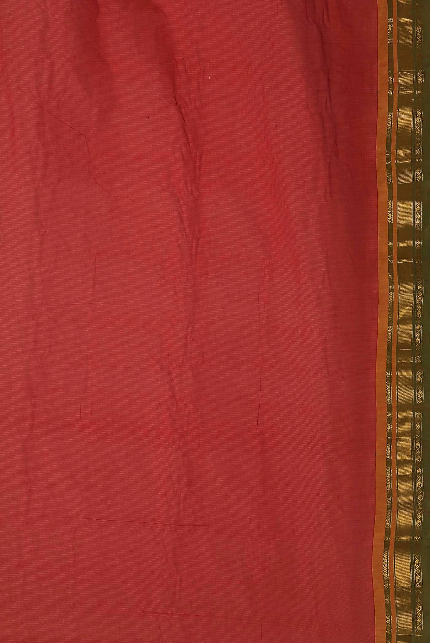 Orange Gadwal cotton Saree