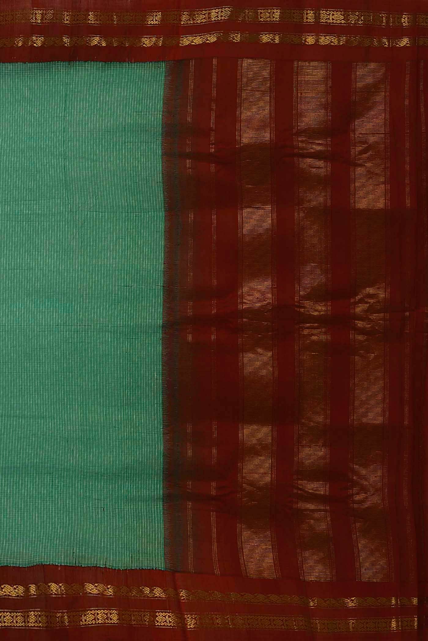 Green Gadwal cotton Saree