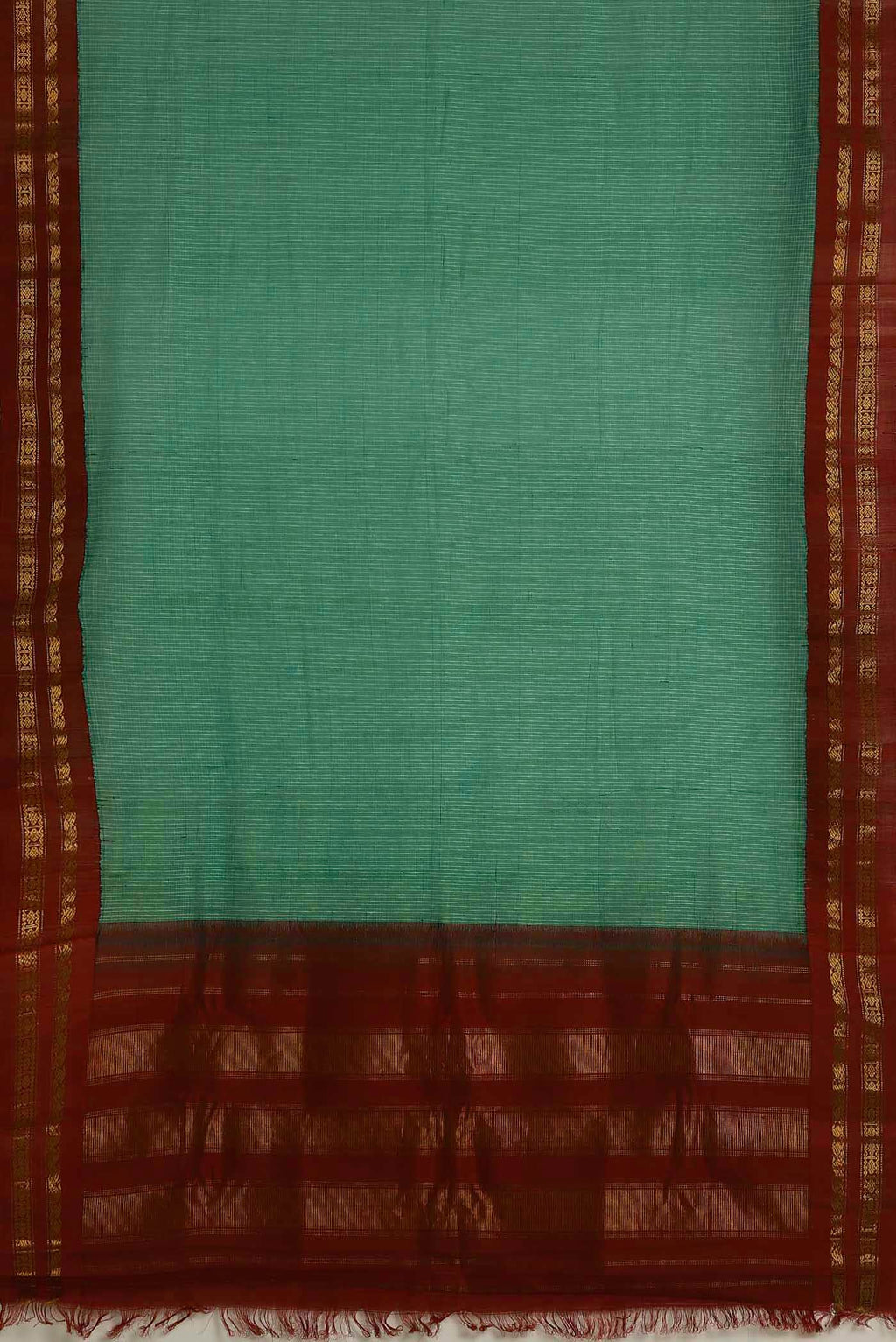 Green Gadwal cotton Saree