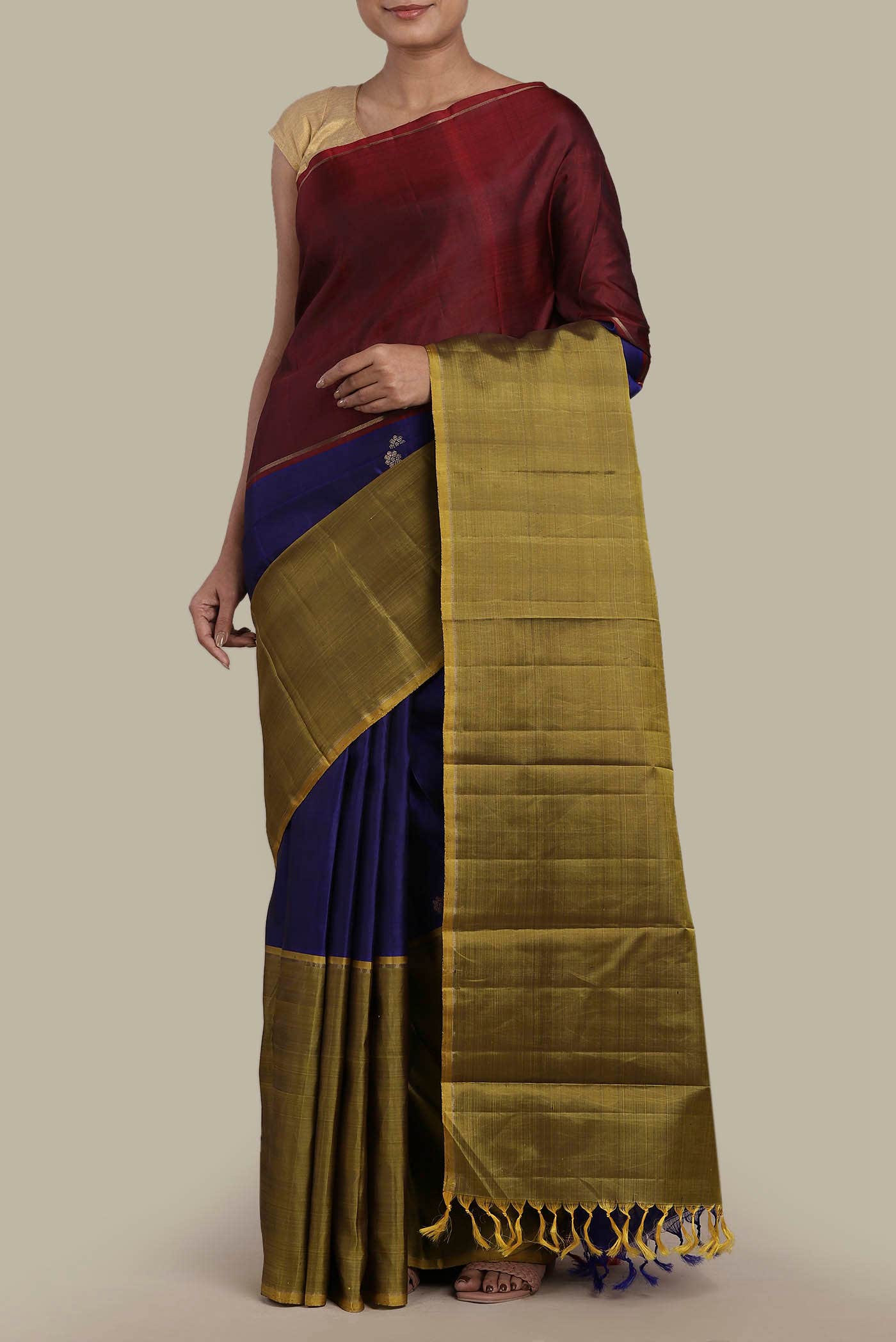 Blue Kanchipuram Silk Saree