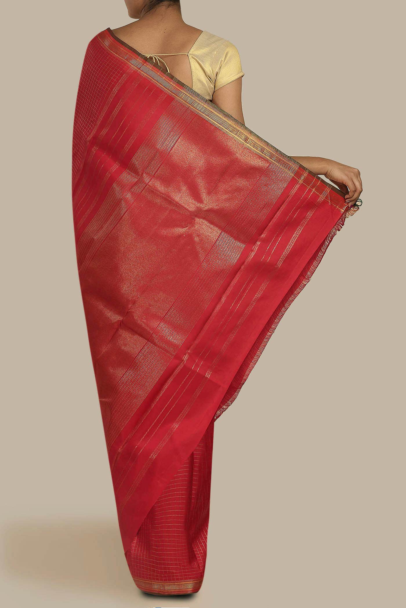 Pure Silk Pure Zari Red Kanchipuram Saree