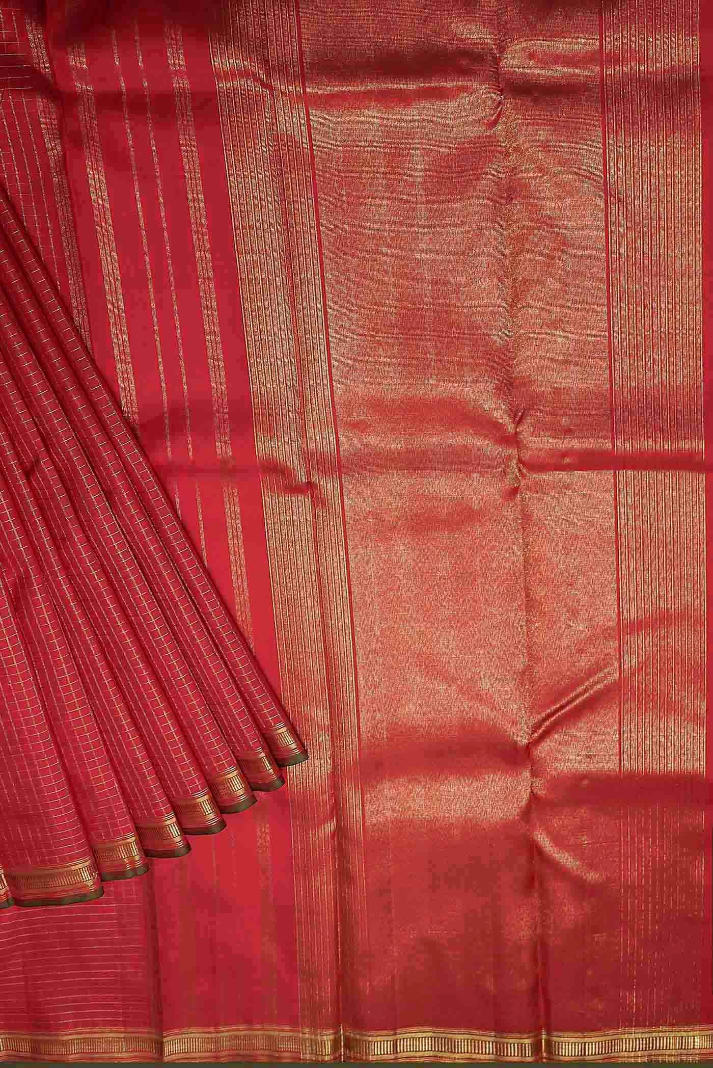 Pure Silk Pure Zari Red Kanchipuram Saree