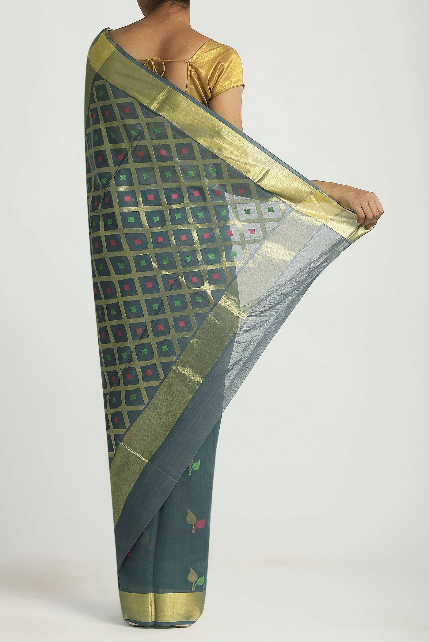 Grey Venkatagiri Cotton Saree