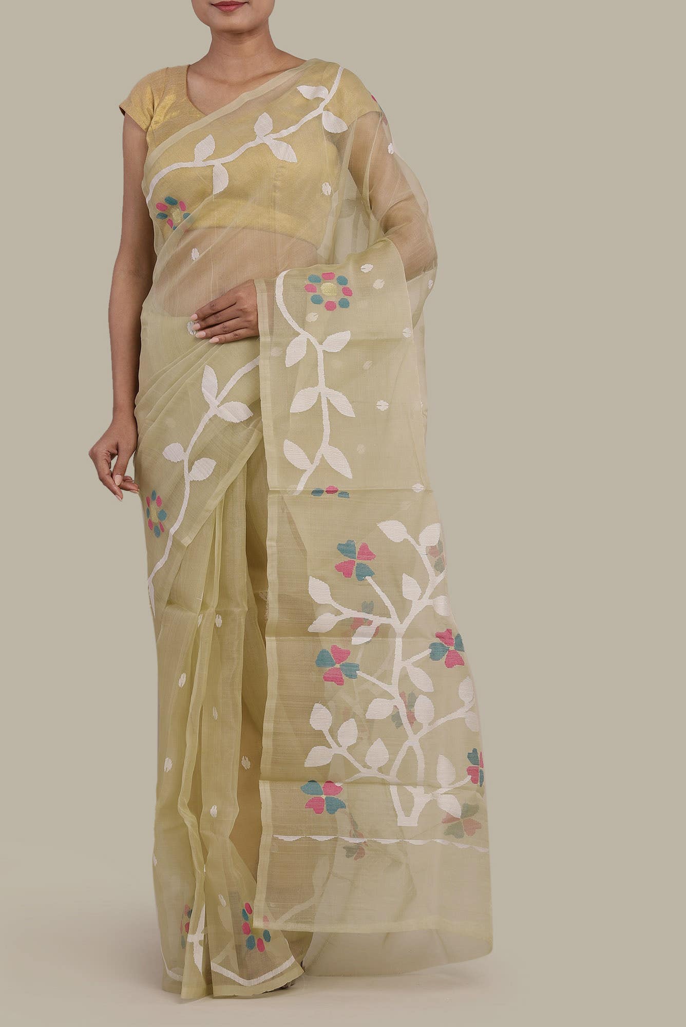 Green Bengal Cotton Saree