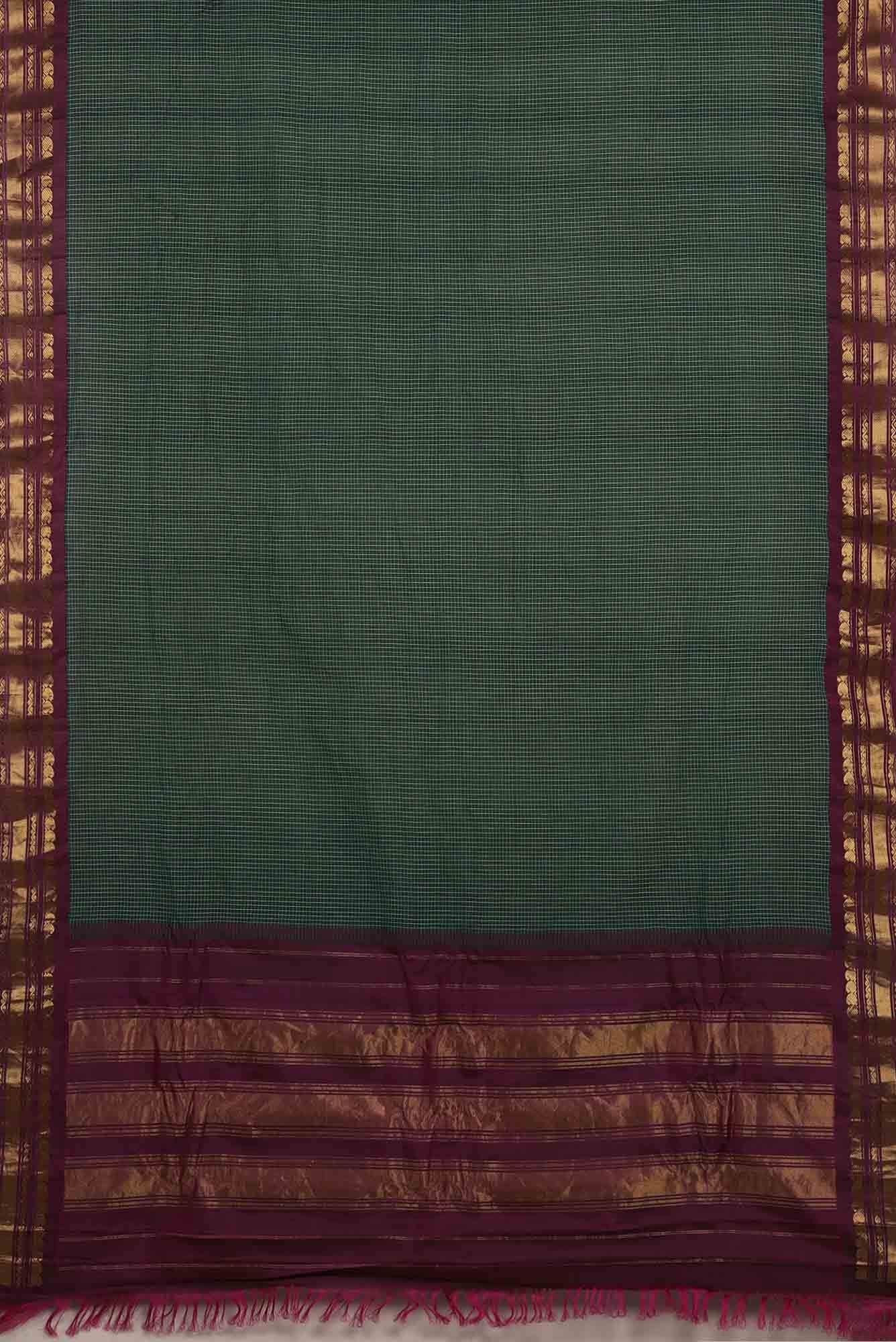 Green Gadwal Silk Cotton Saree
