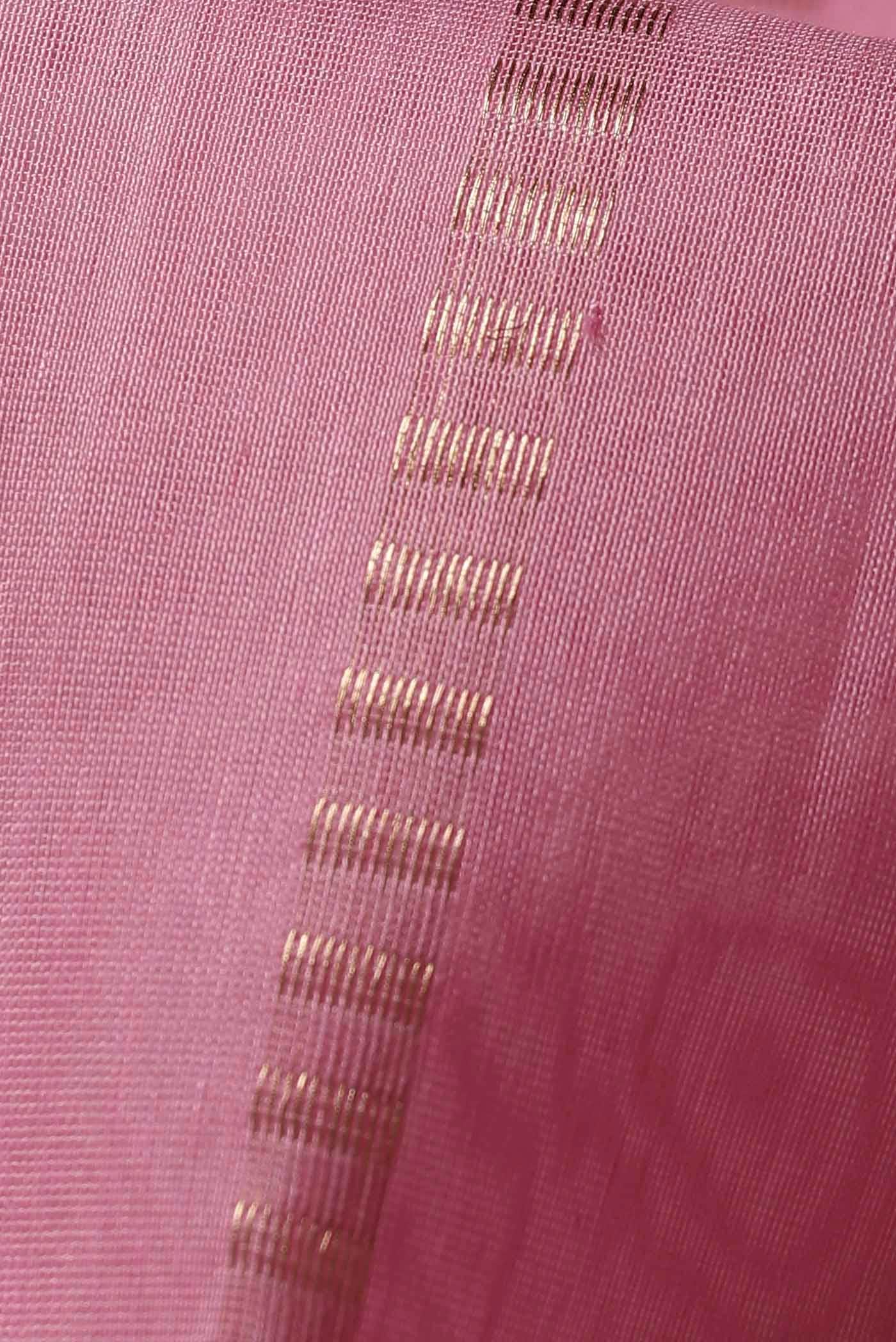Rose pink Maheshwari Silk Cotton Saree