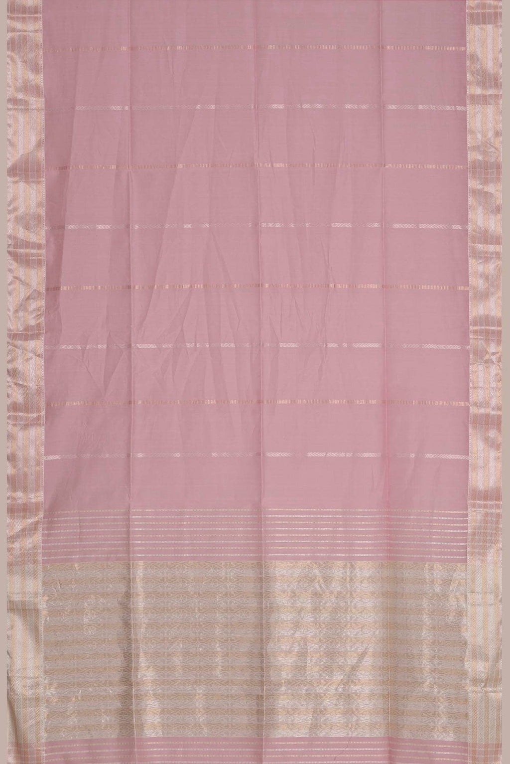 Rose pink Maheshwari Silk Cotton Saree