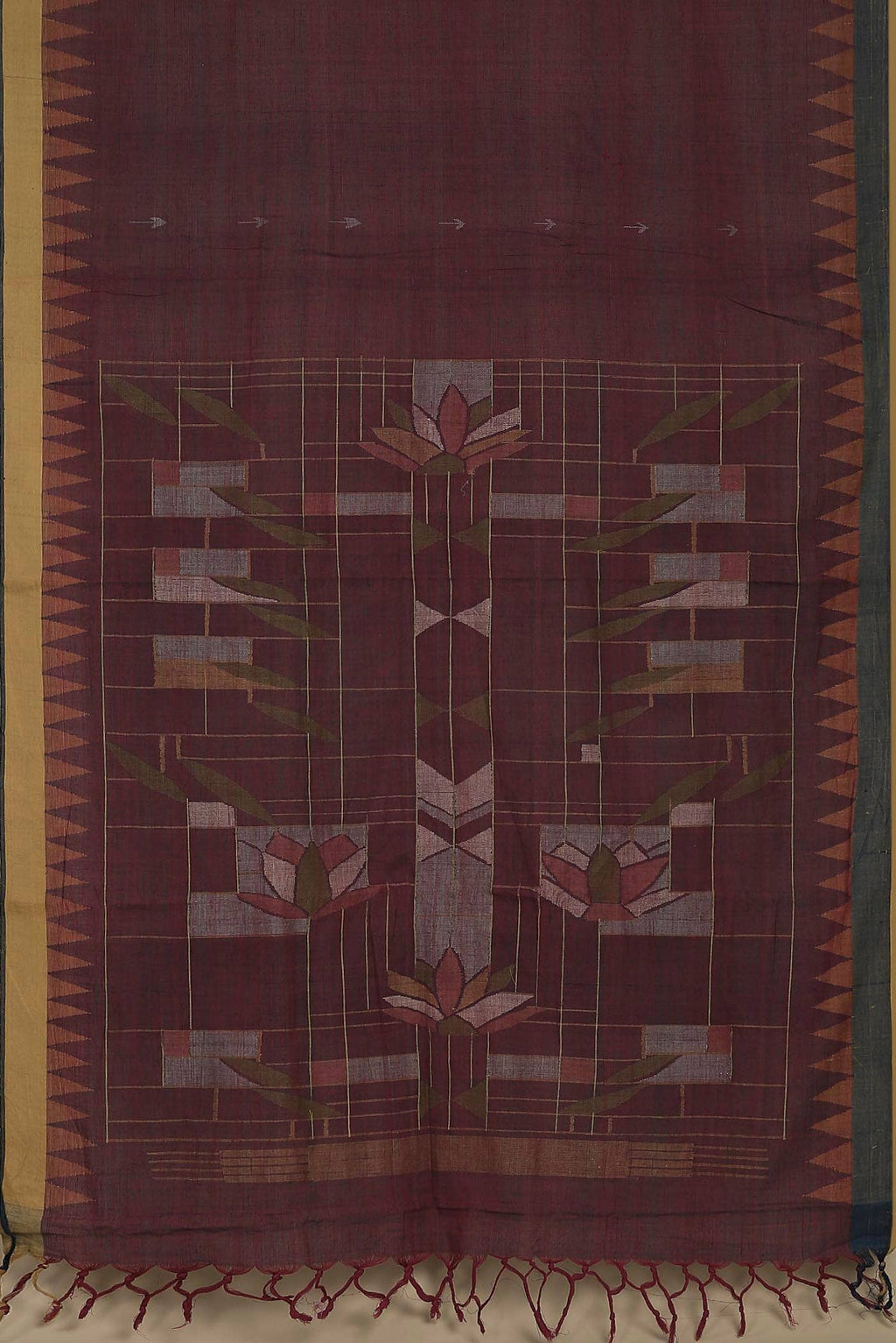 Maroon Uppada Cotton Saree