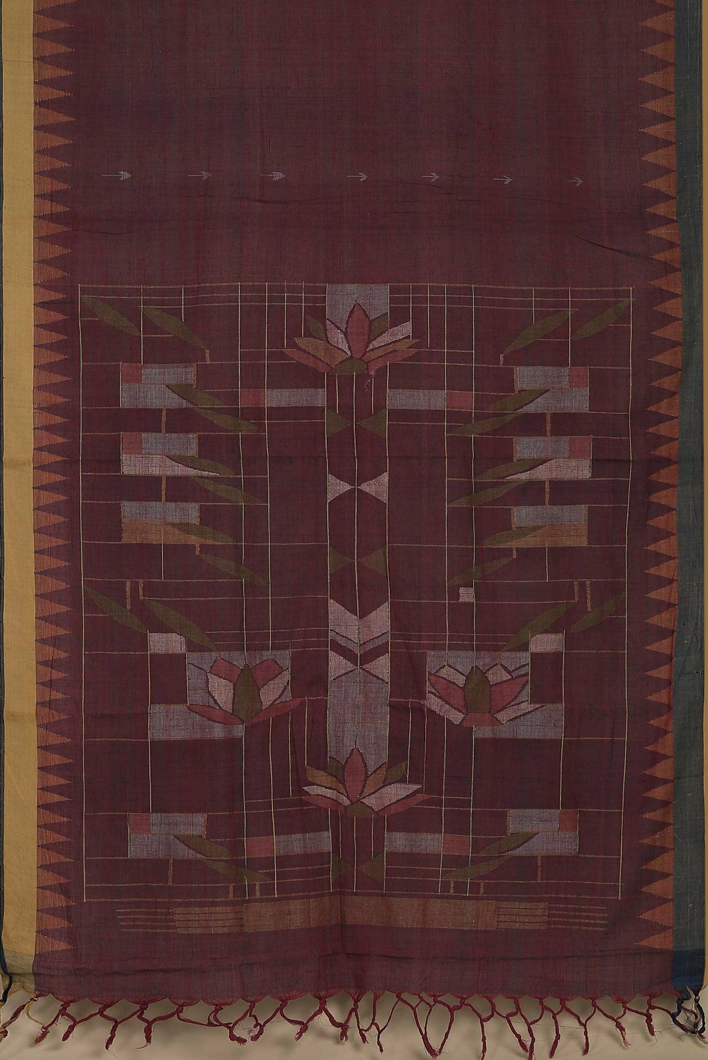 Maroon Uppada Cotton Saree