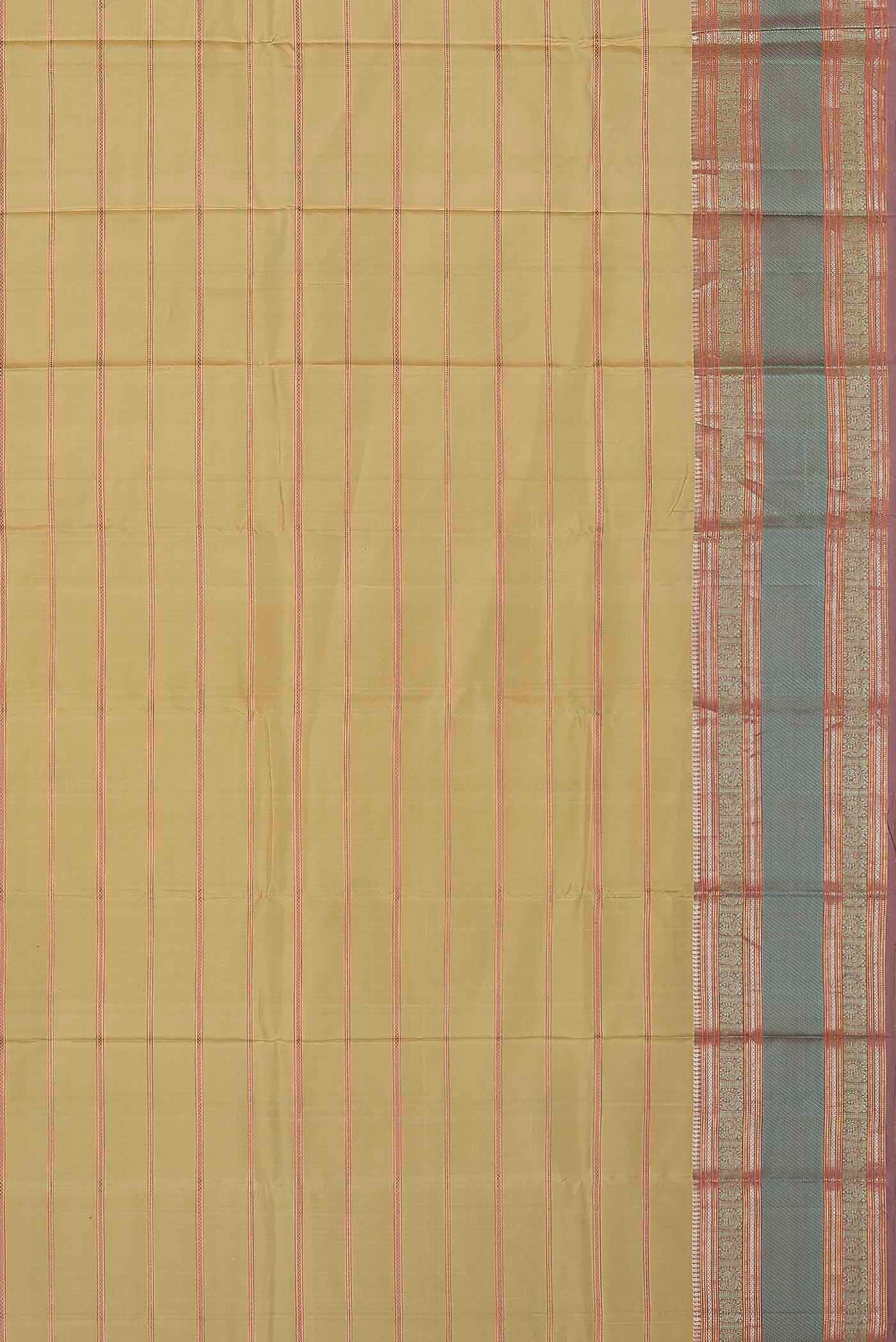 Beige Kanchipuram Silk Saree