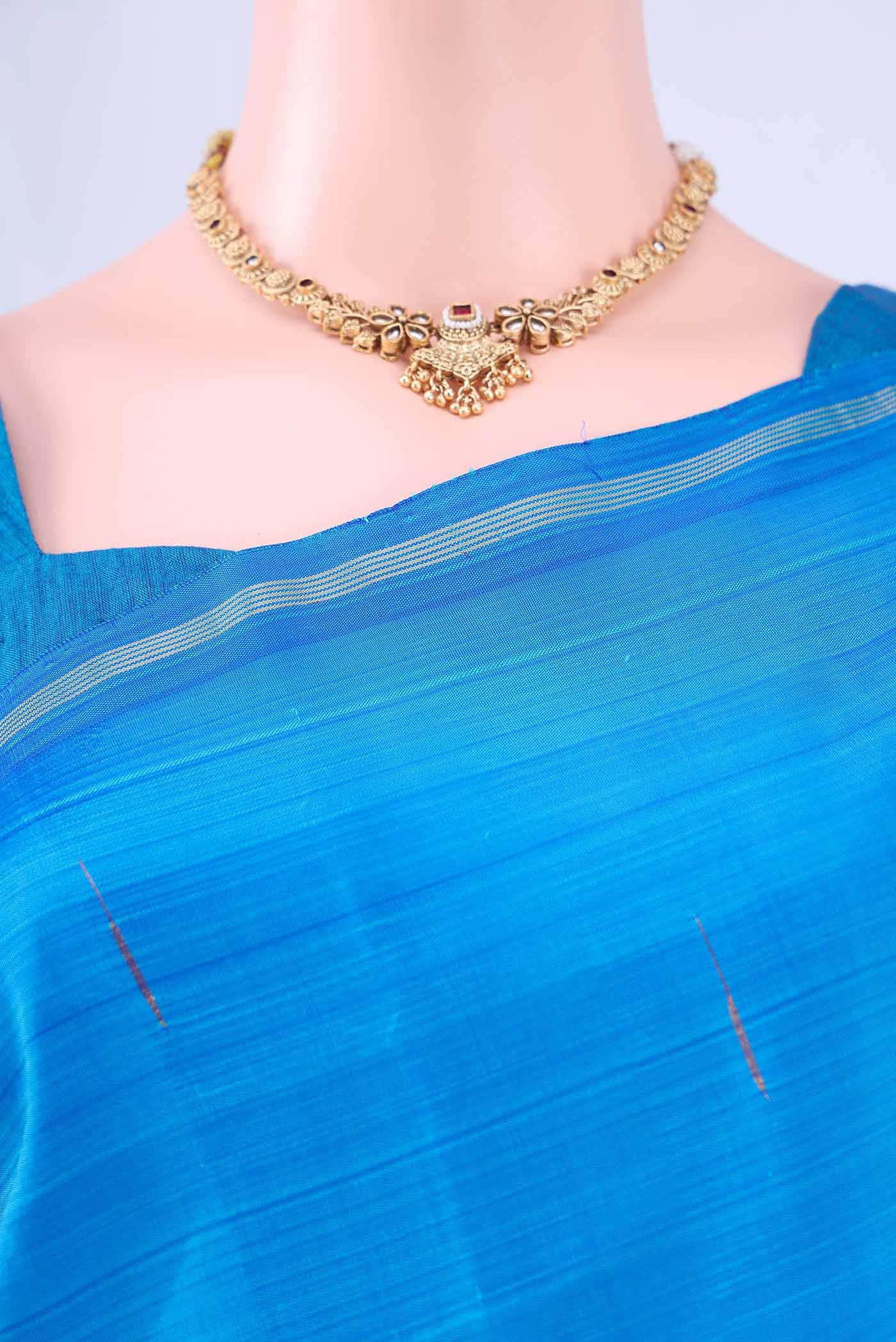 Blue Kanchipuram Silk Saree