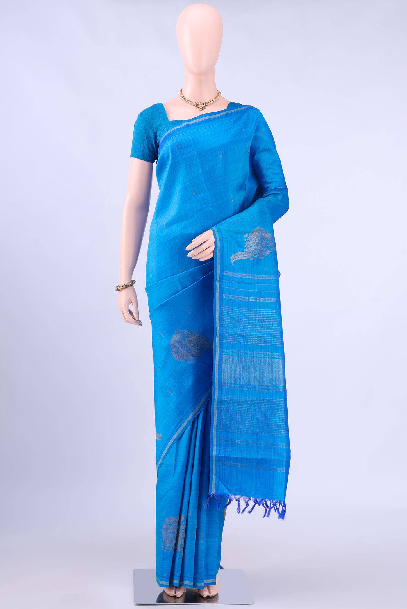 Blue Kanchipuram Silk Saree