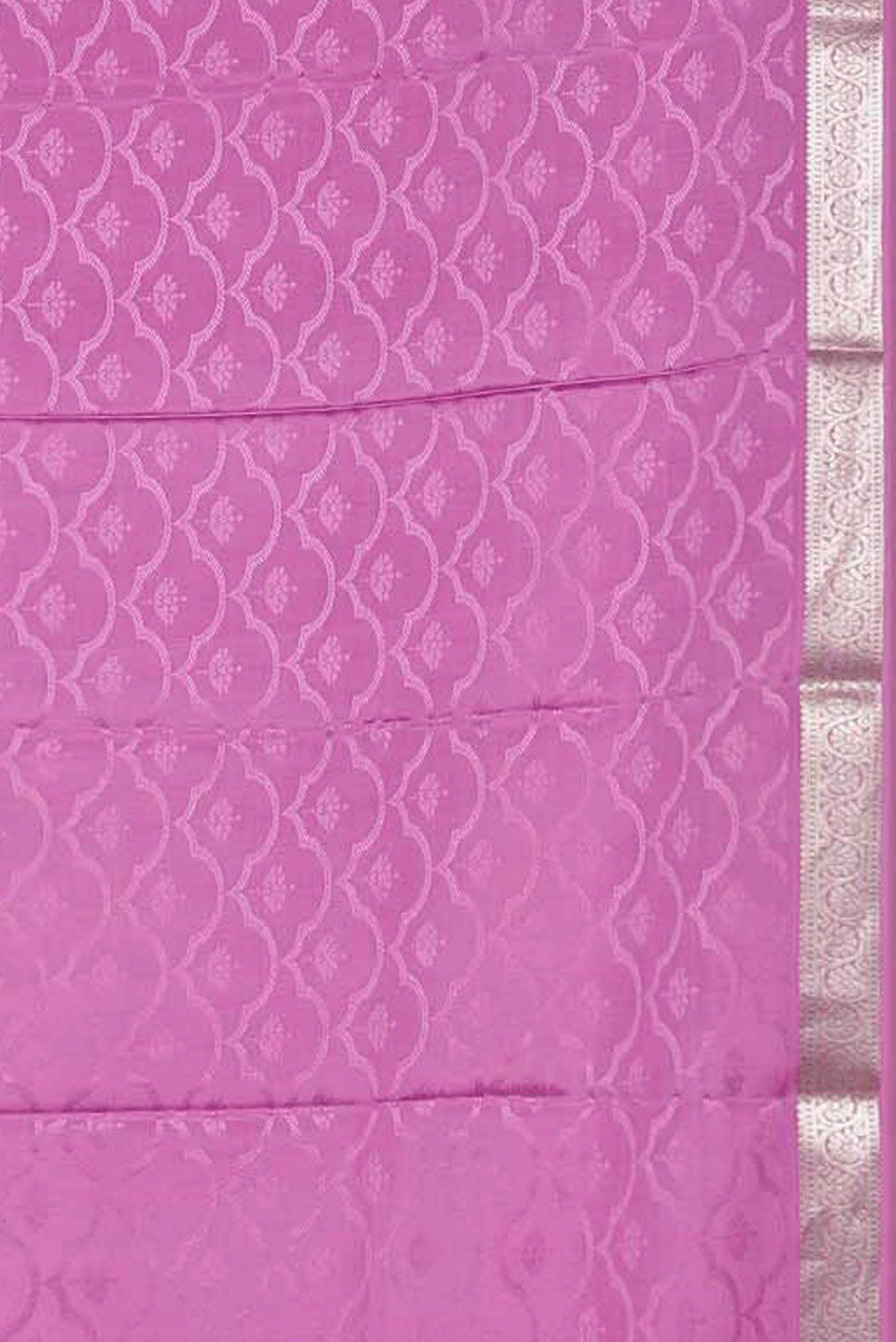 Pink Mysore Crepe Saree