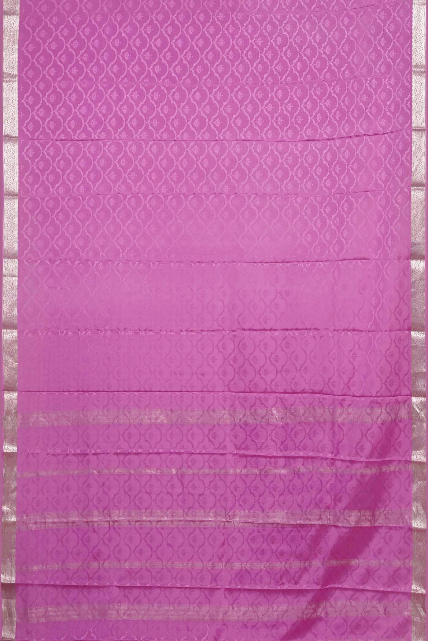 Pink Mysore Crepe Saree