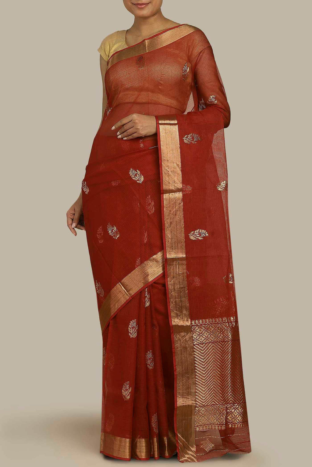 Red Kota Silk Saree
