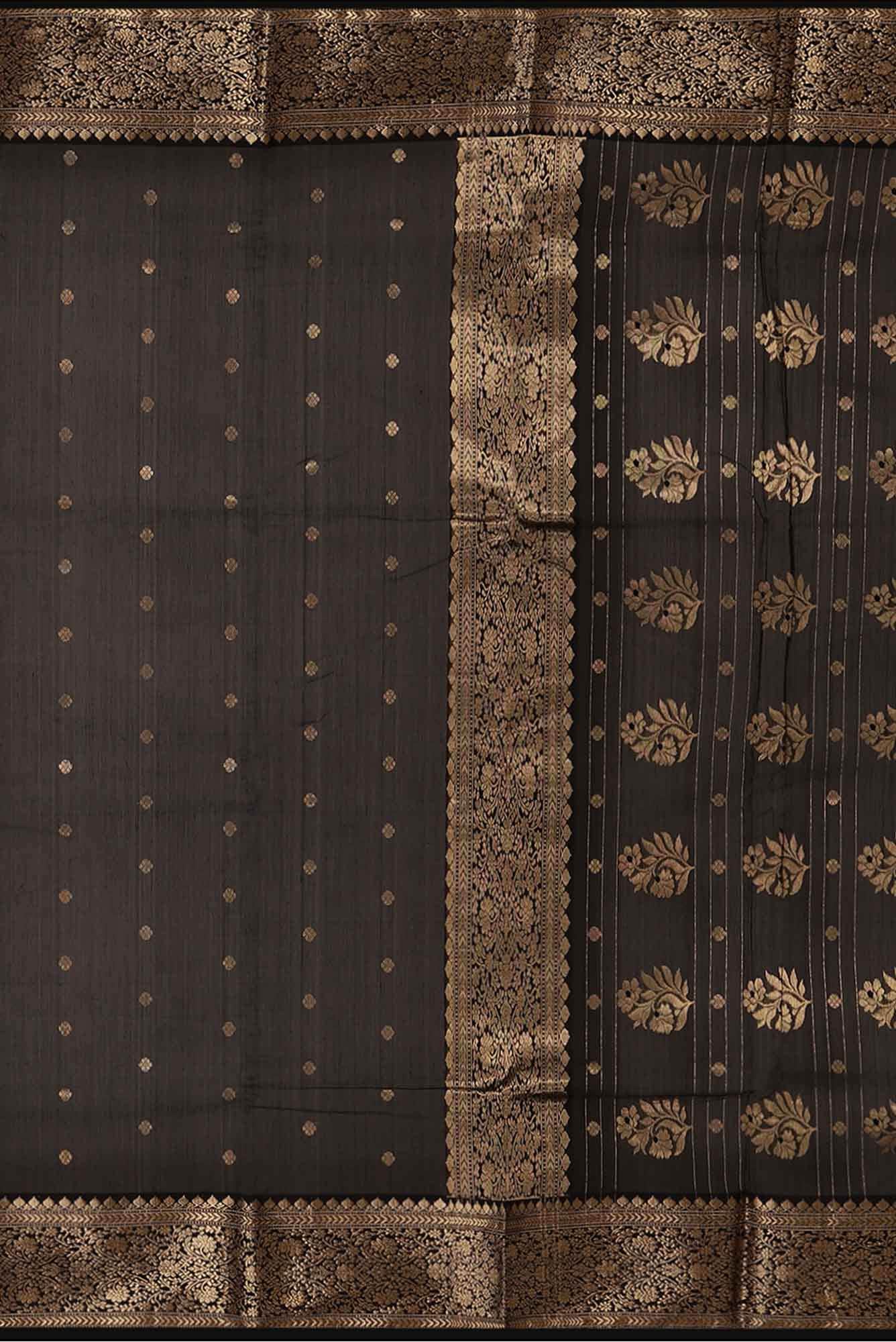 Brown Chanderi Silk Cotton Saree