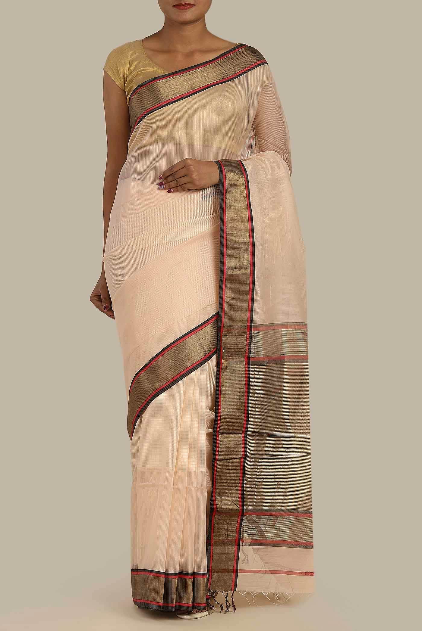Sandal Maheshwari Silk Cotton Saree
