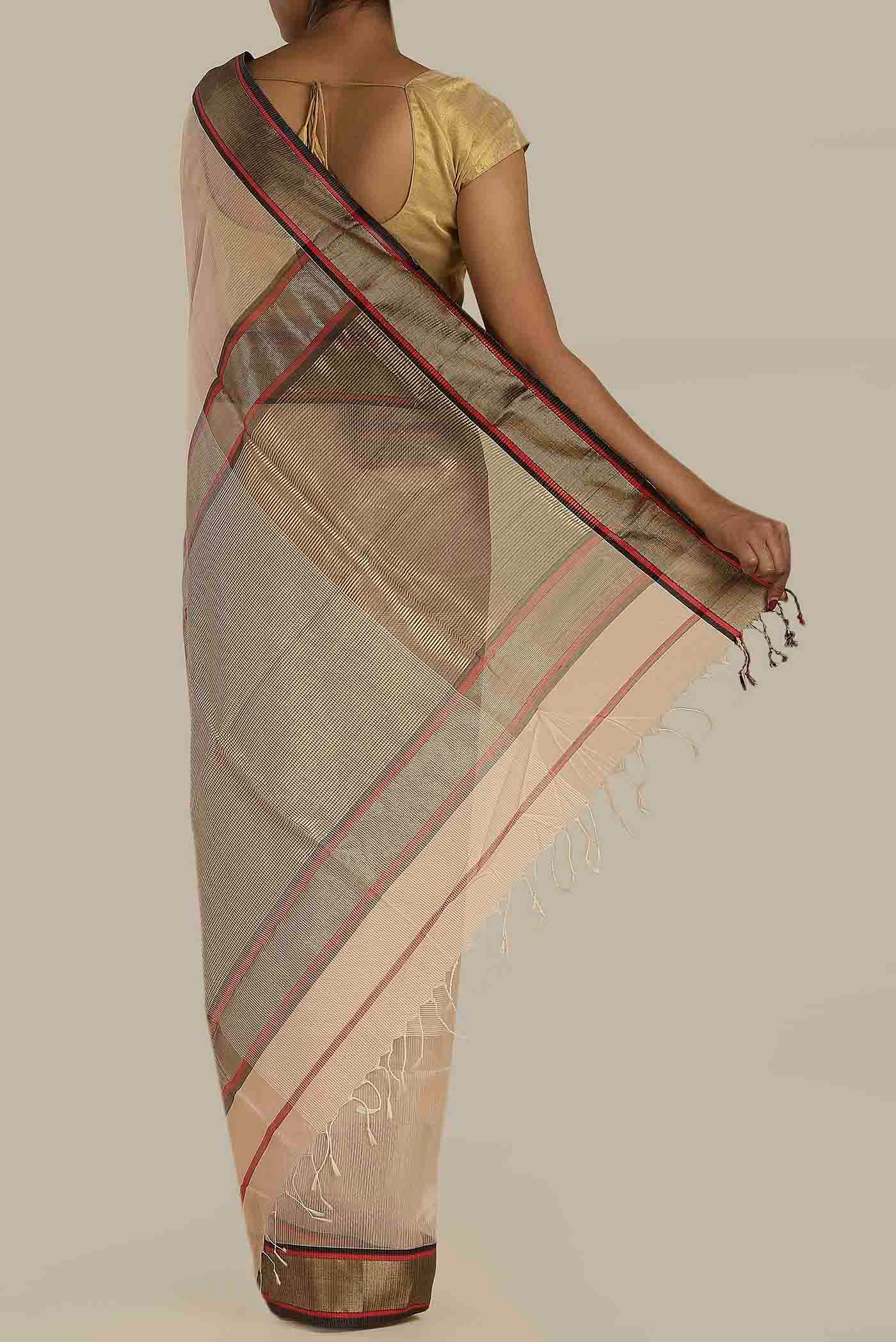 Sandal Maheshwari Silk Cotton Saree