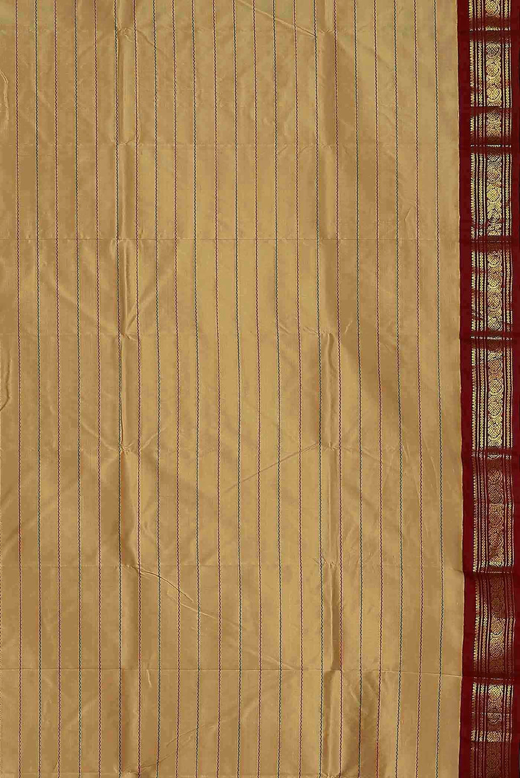 Beige Kanchipuram Silk Saree