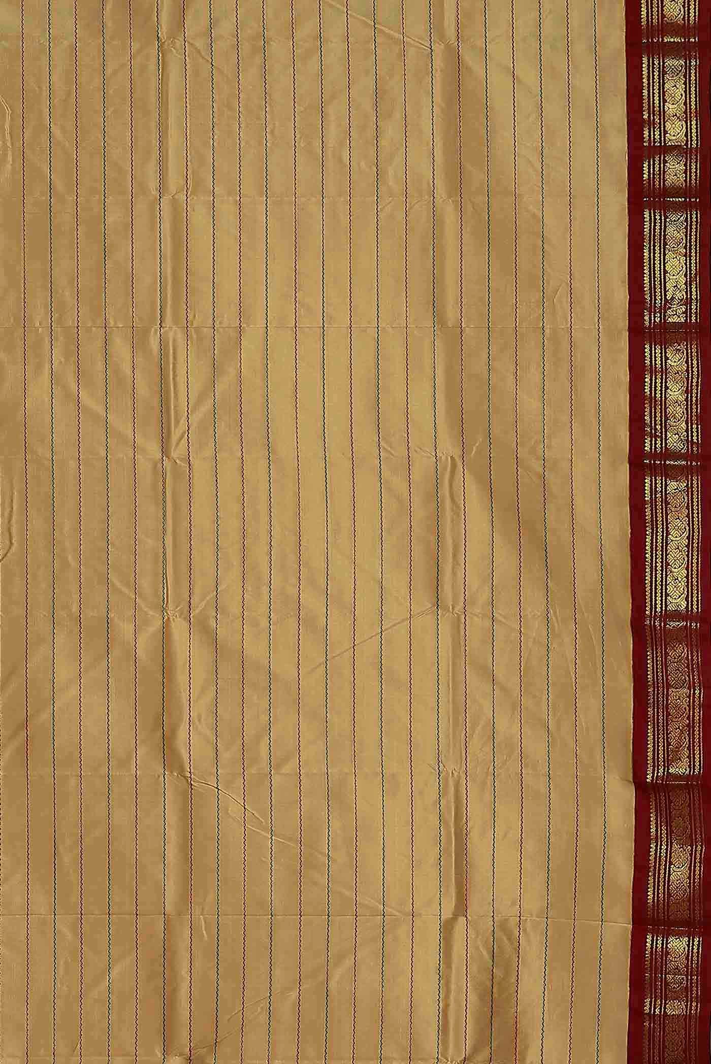 Beige Kanchipuram Silk Saree