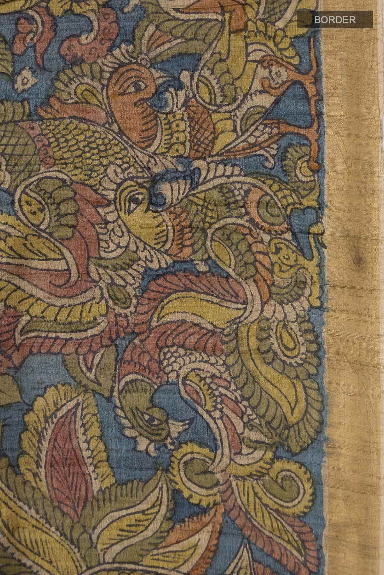 Maroon Tussar Silk Saree