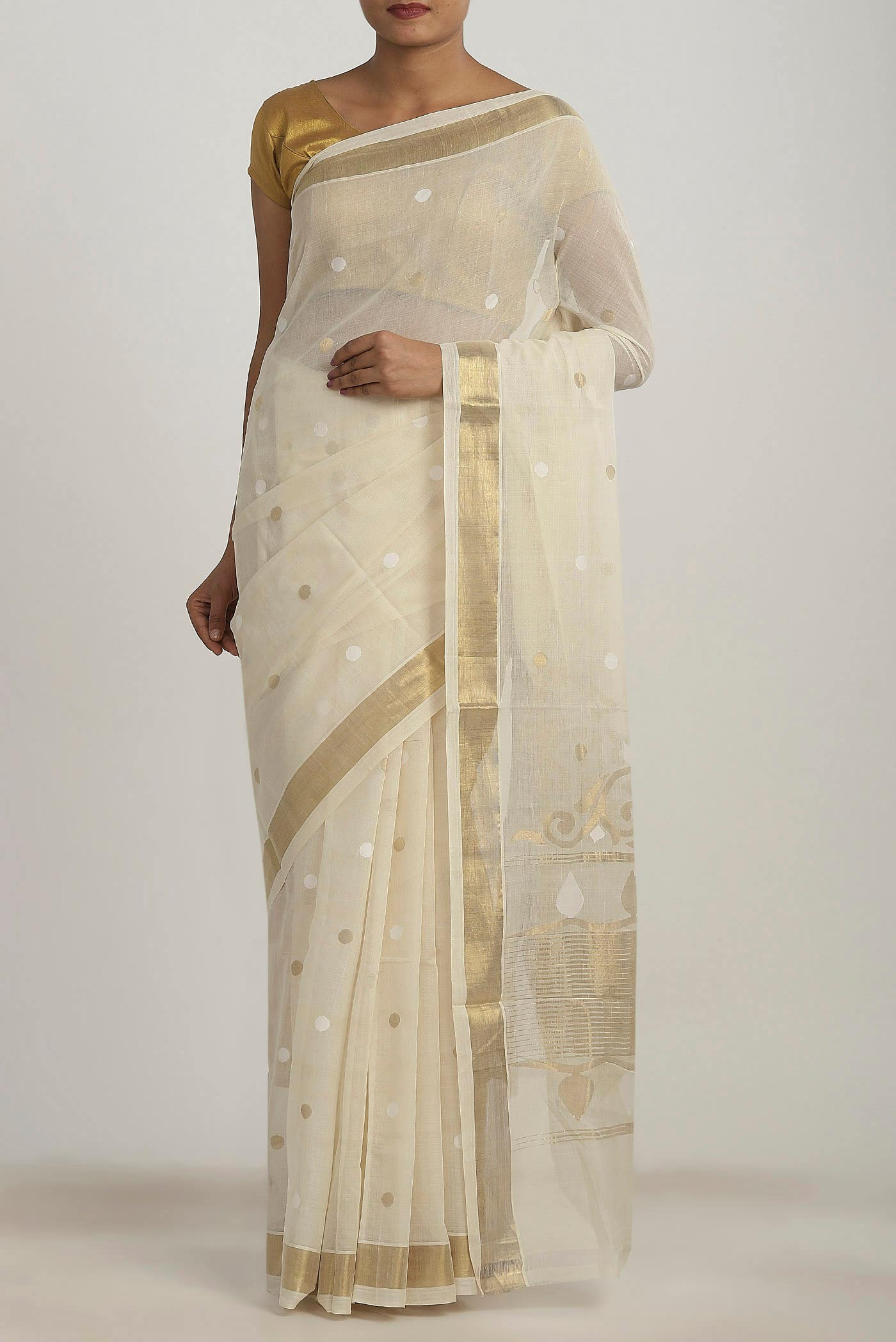 Pure Silk Pure Zari Off White Uppada Cotton Saree