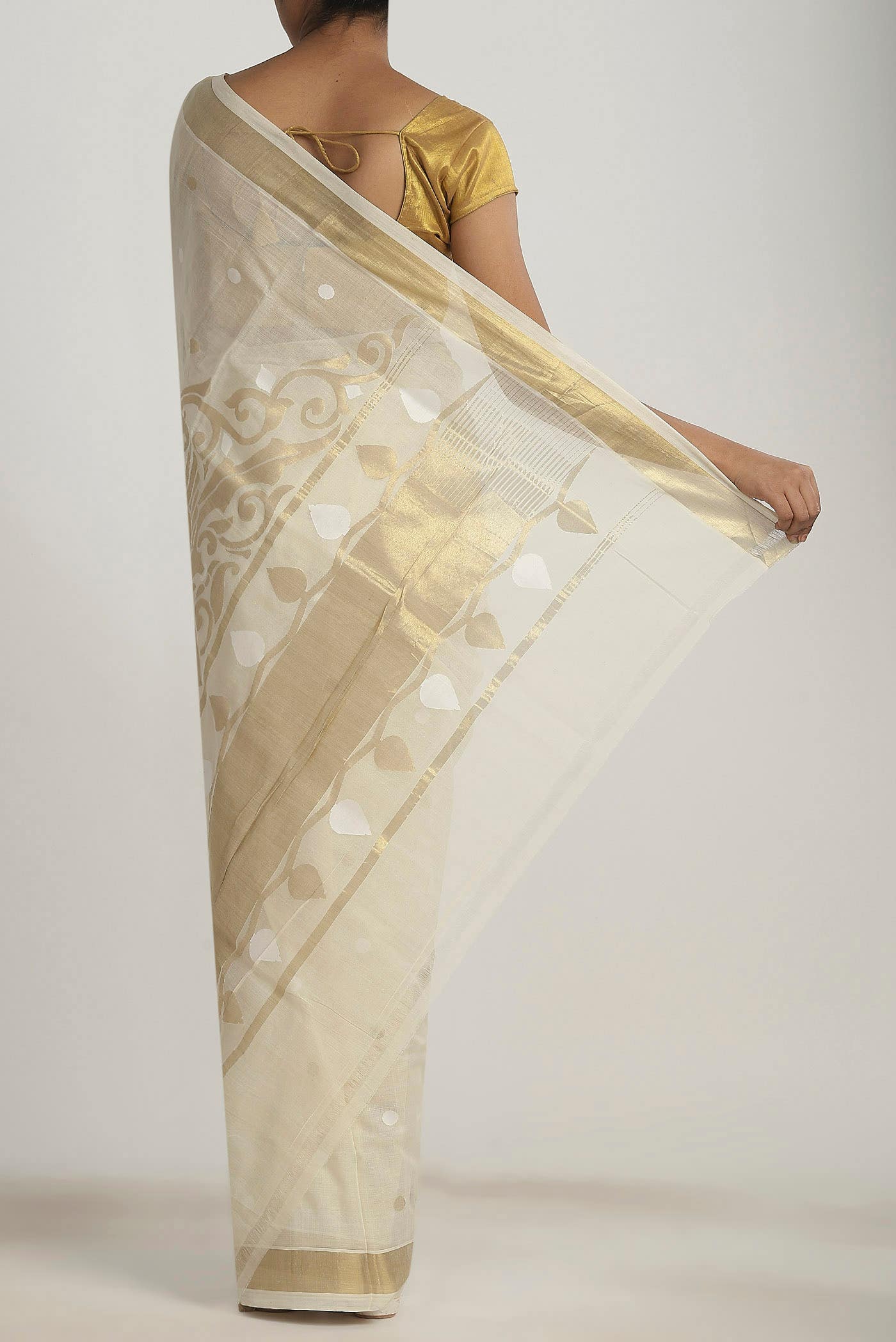 Pure Silk Pure Zari Off White Uppada Cotton Saree