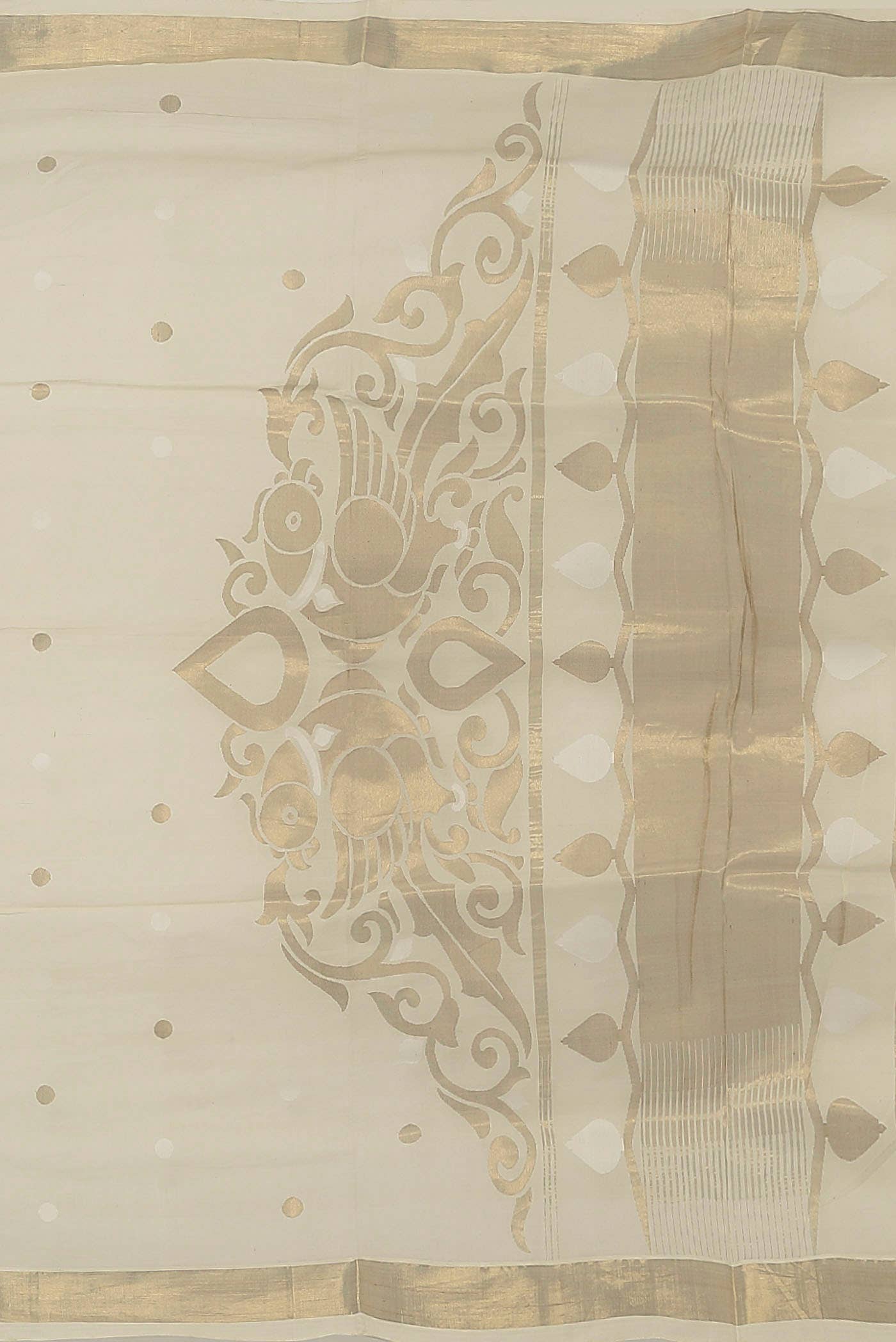 Pure Silk Pure Zari Off White Uppada Cotton Saree