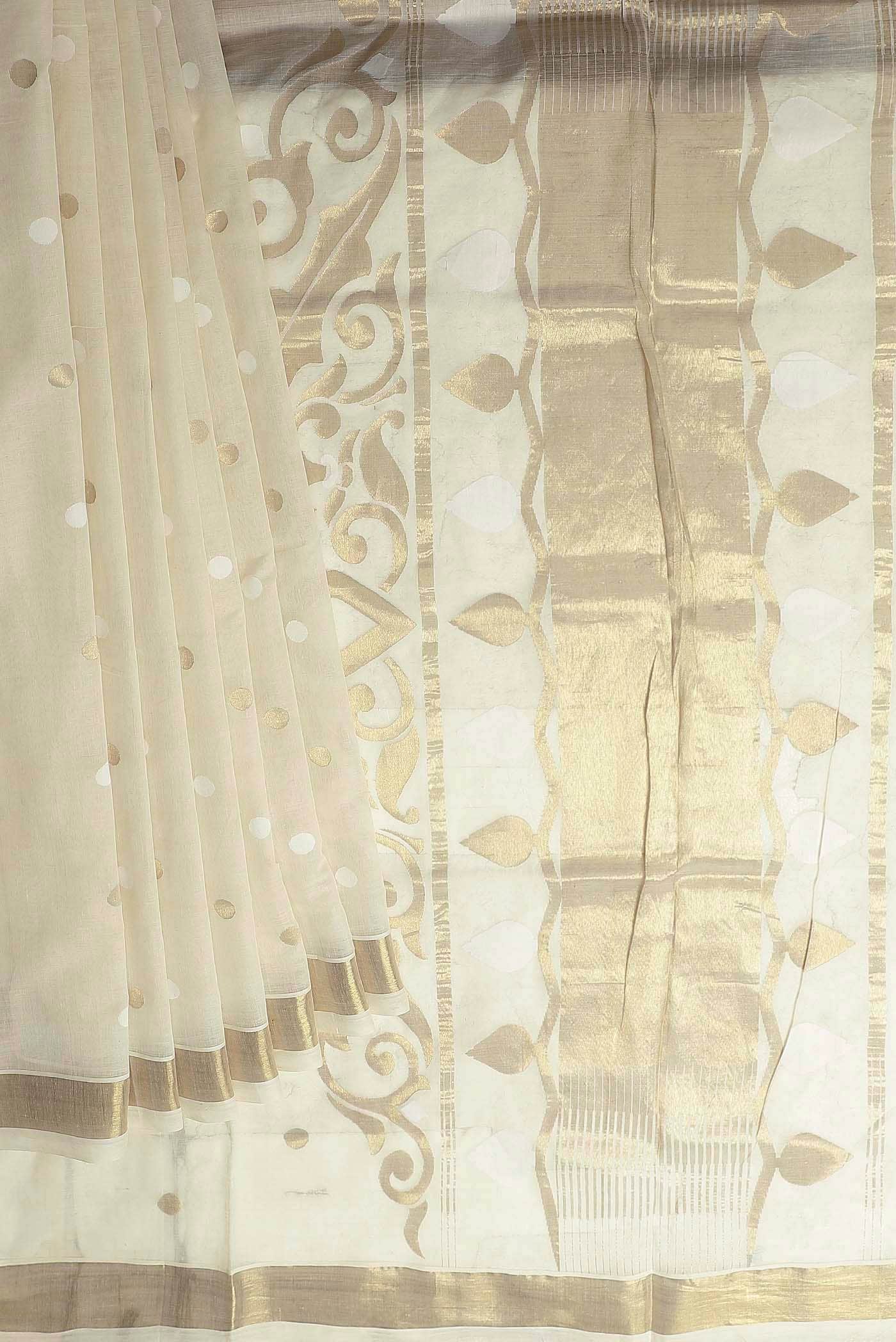 Pure Silk Pure Zari Off White Uppada Cotton Saree