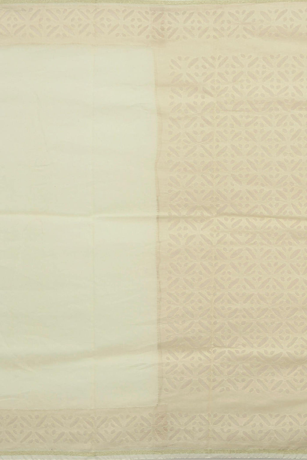 Cream Maheshwari Silk Cotton Saree