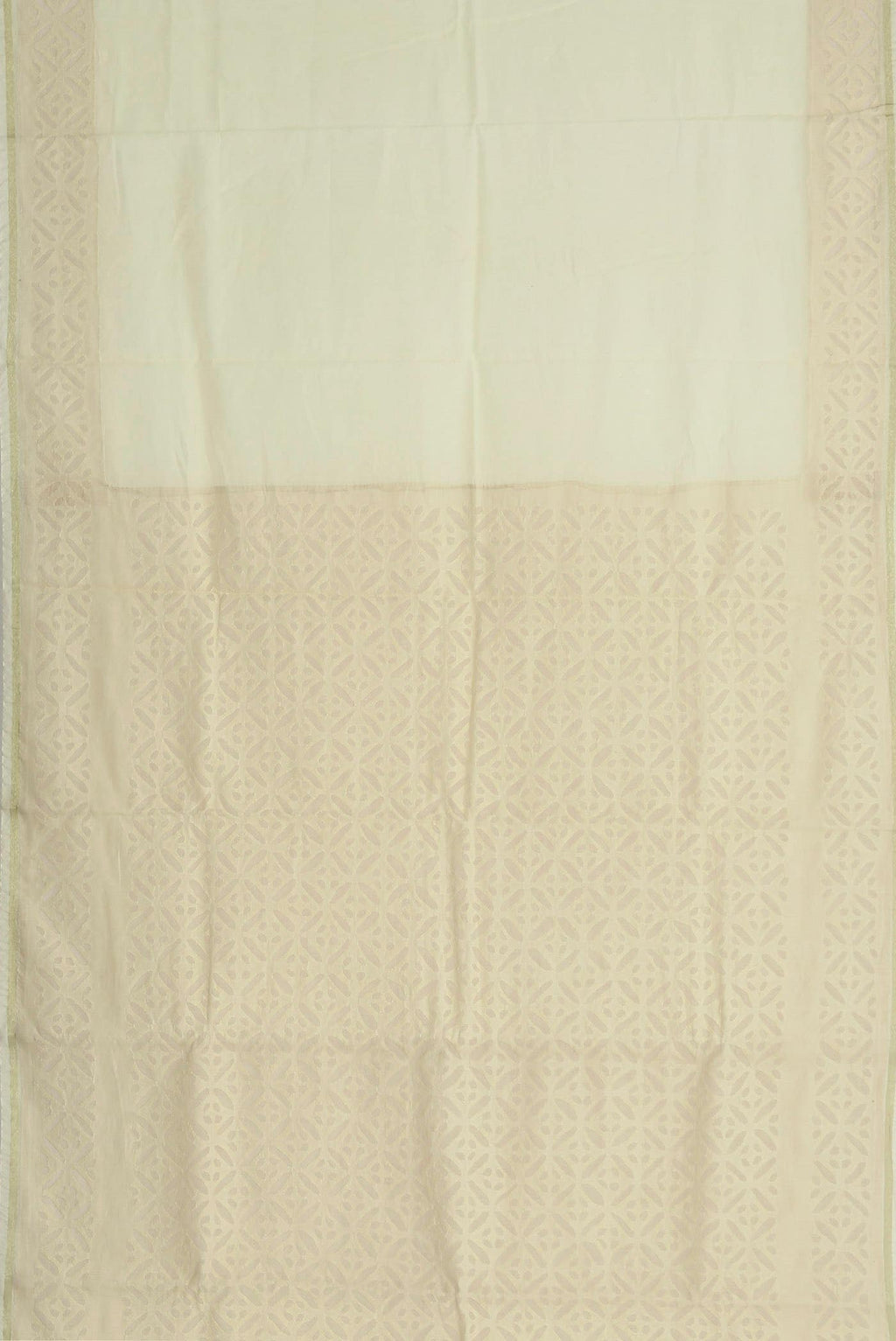 Cream Maheshwari Silk Cotton Saree