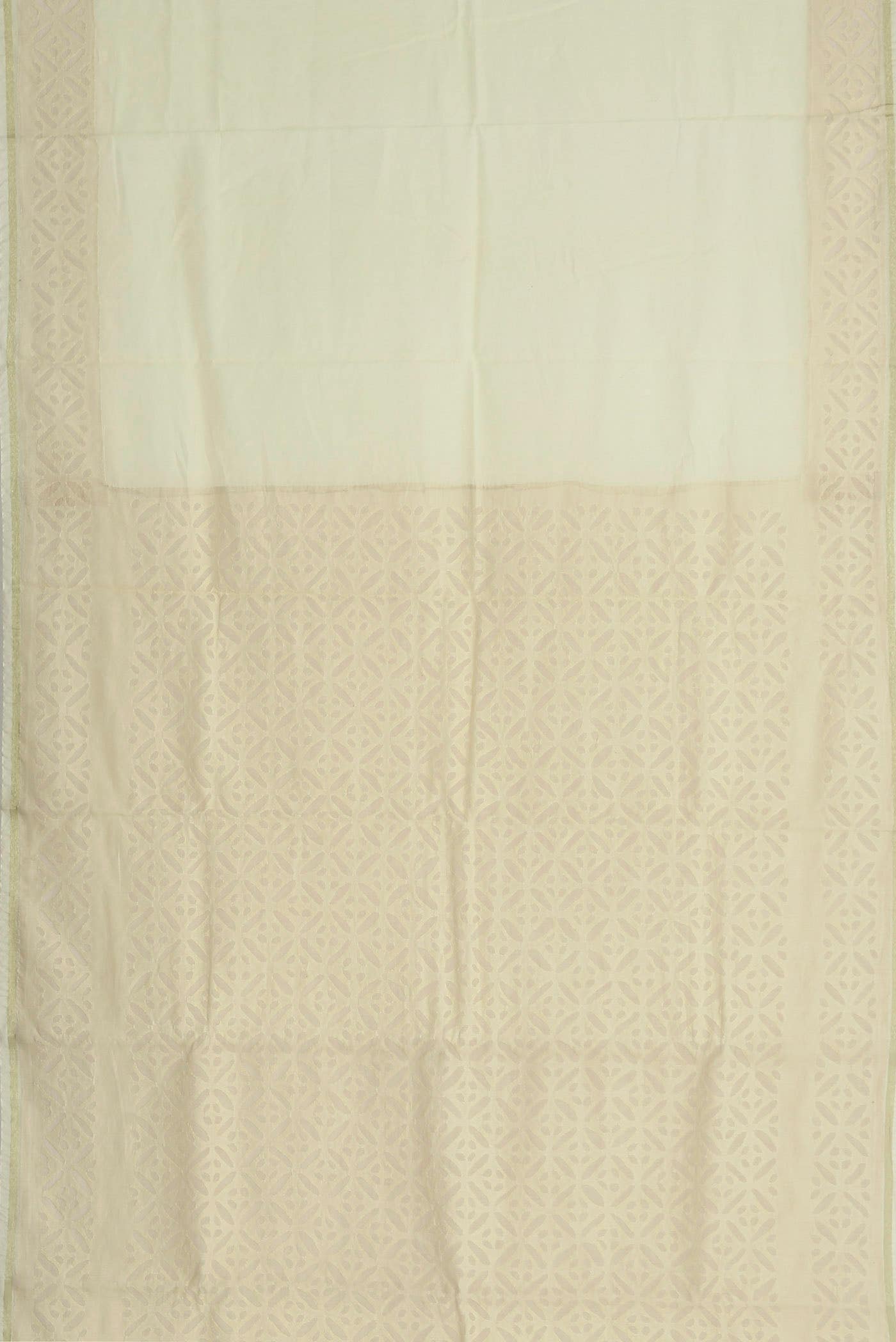 Cream Maheshwari Silk Cotton Saree