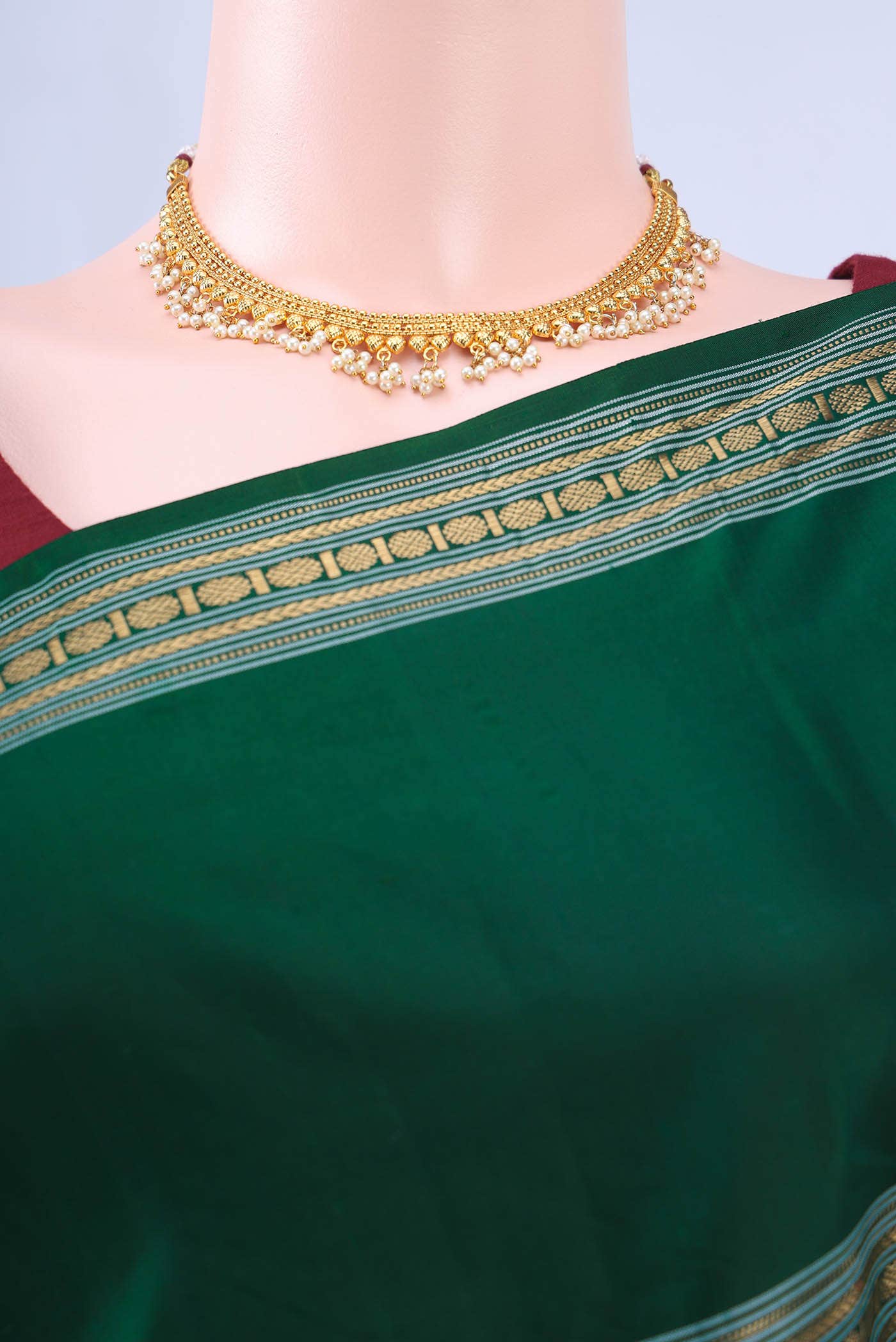 Pure Silk Pure Zari Blue Kanchipuram Saree