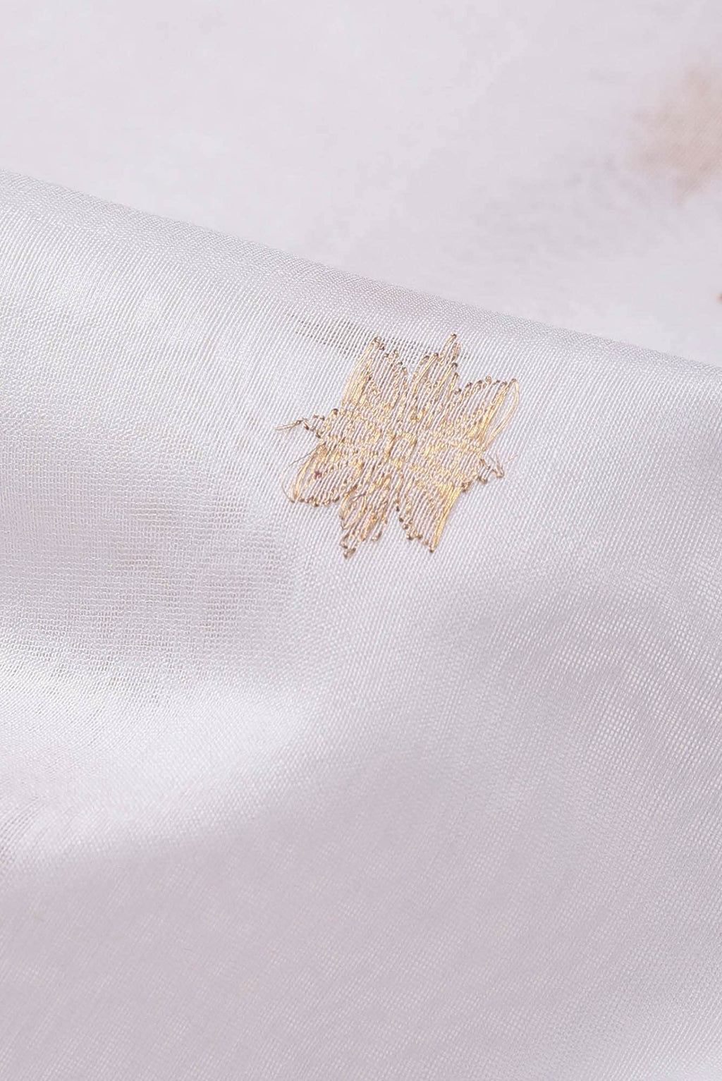 White Chanderi Silk Cotton Saree