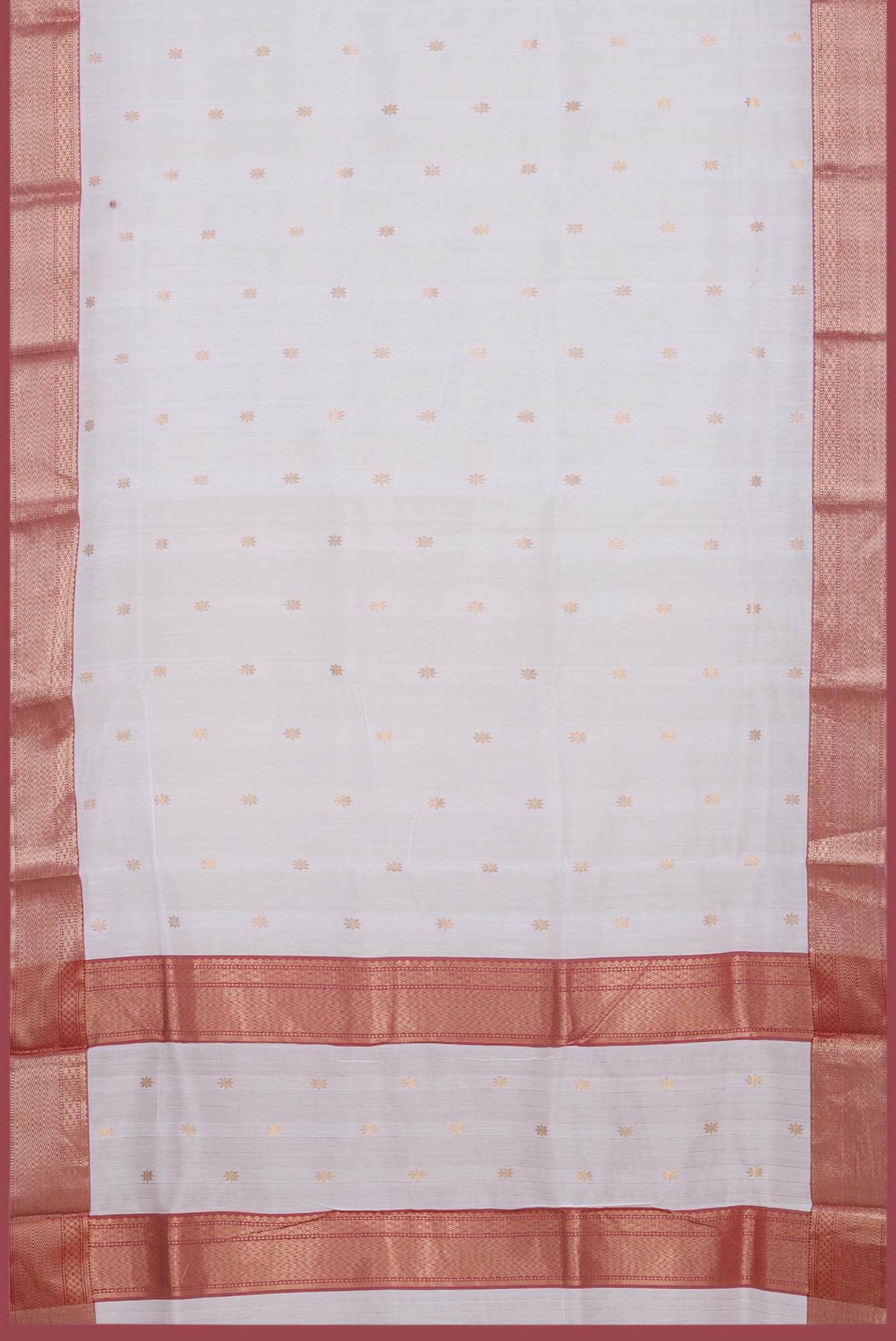 White Chanderi Silk Cotton Saree