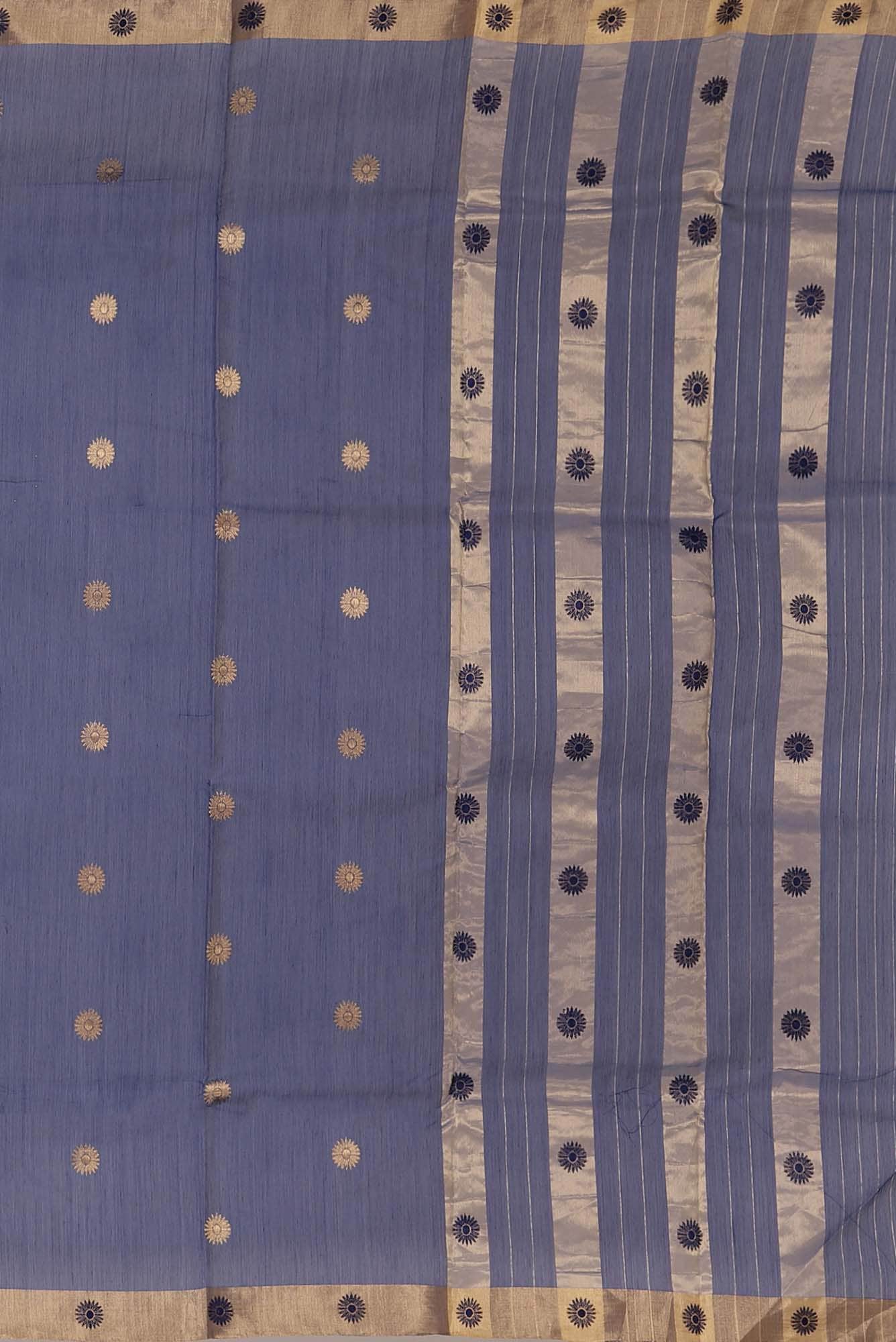 Blue Chanderi Silk Cotton Saree