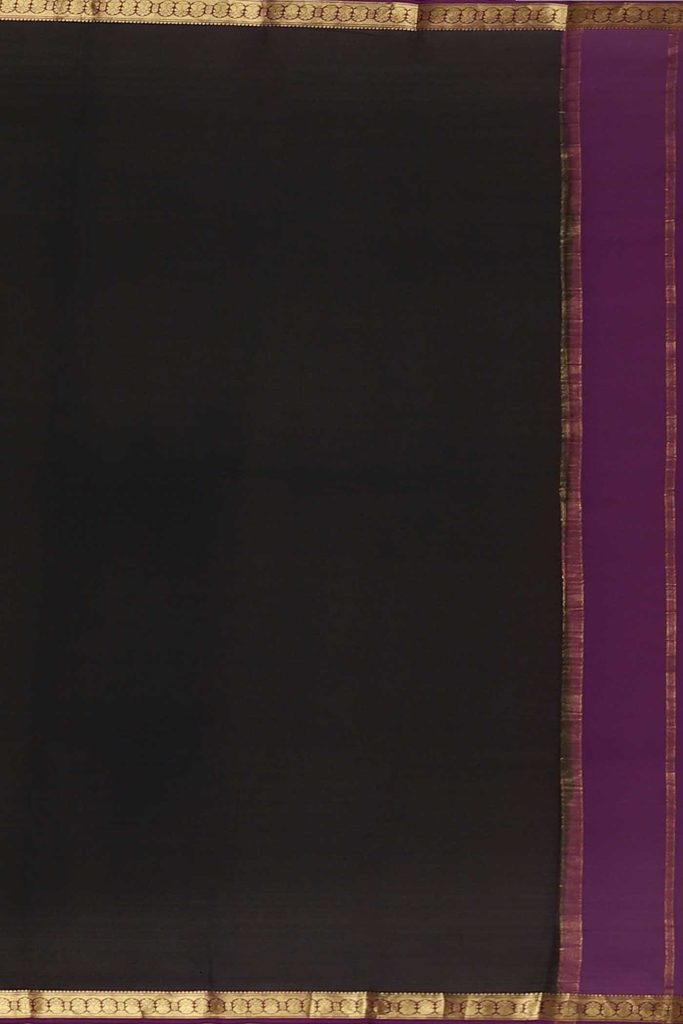 Black Mysore Crepe Saree