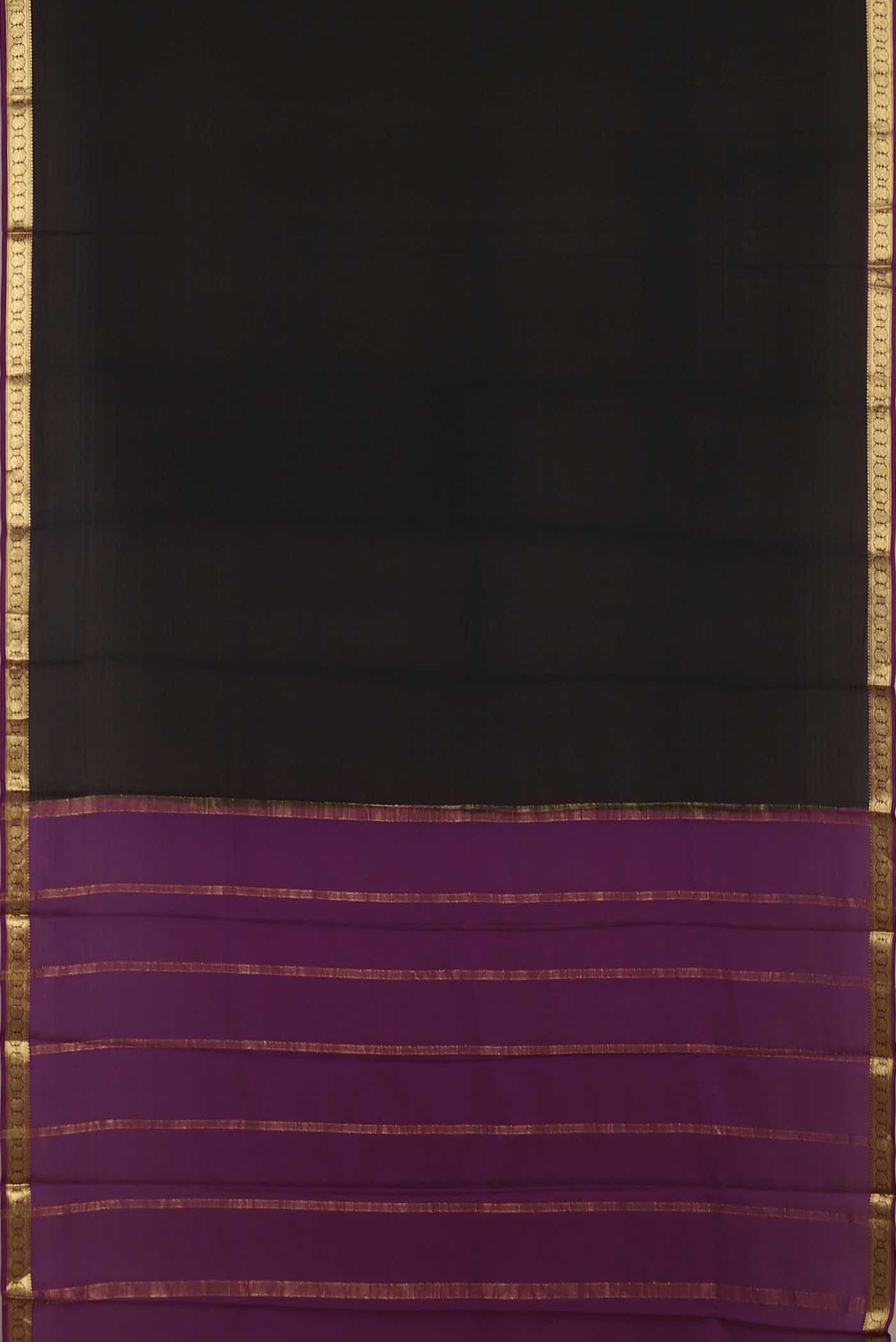 Black Mysore Crepe Saree
