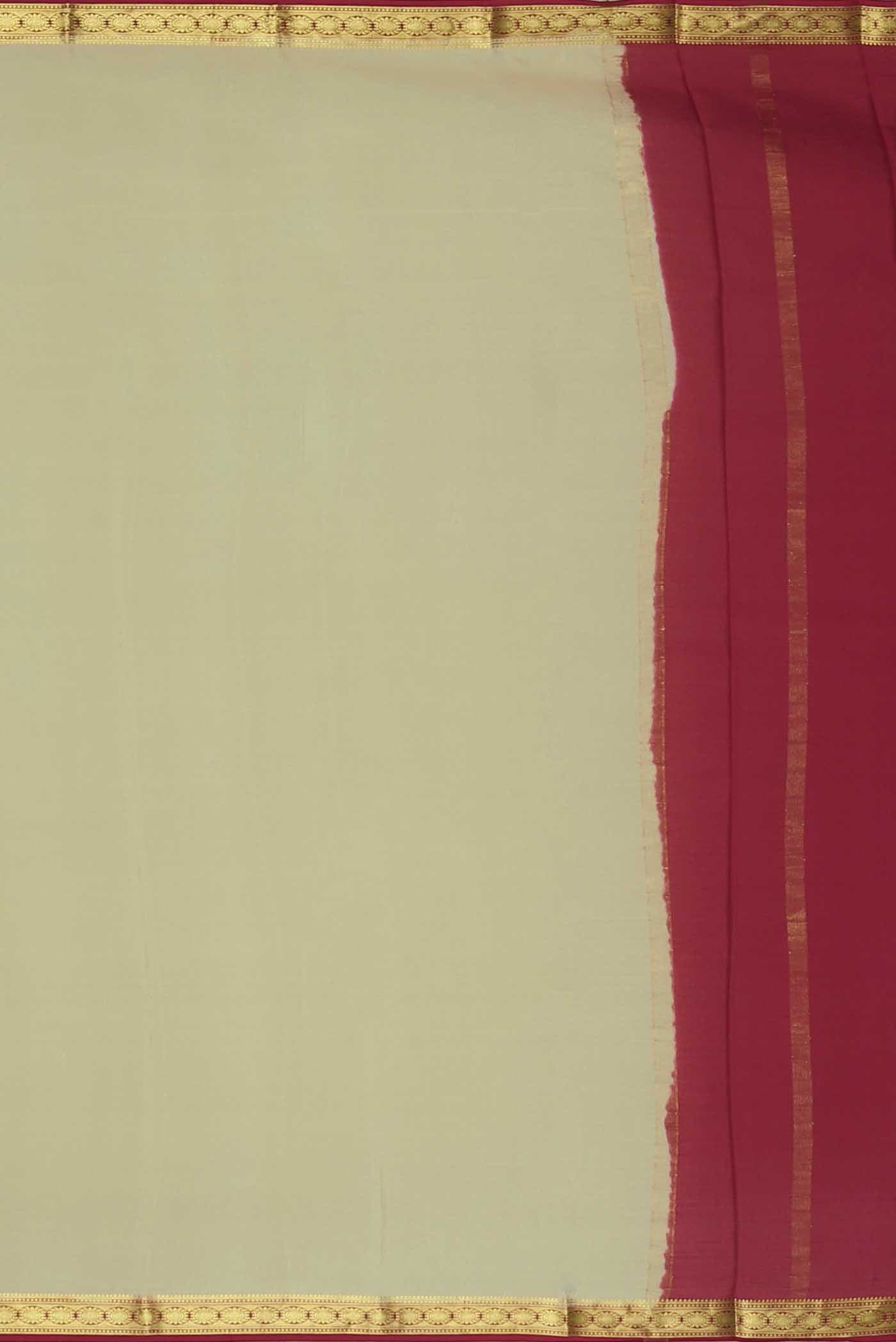 Cream Mysore Crepe Saree