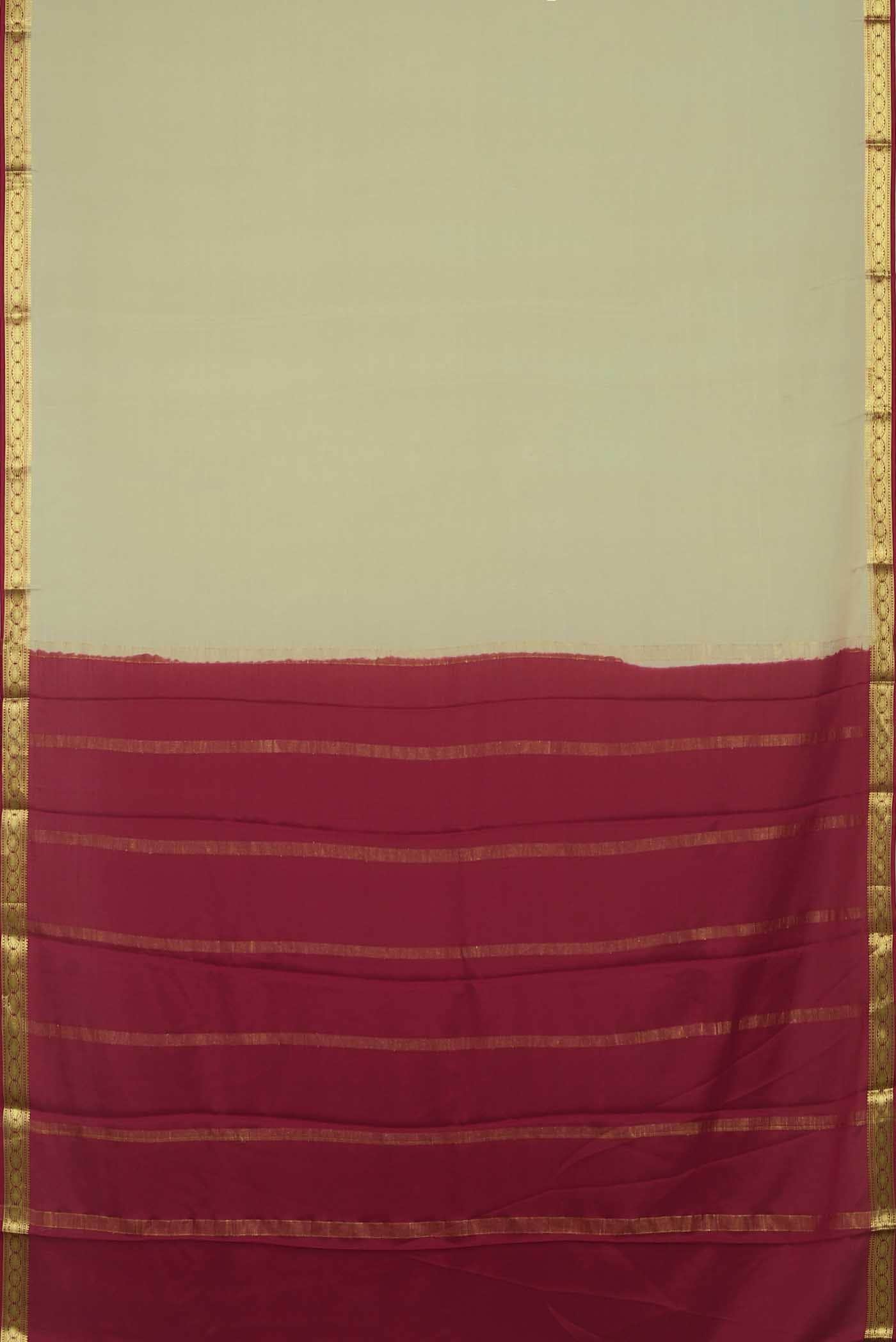Cream Mysore Crepe Saree
