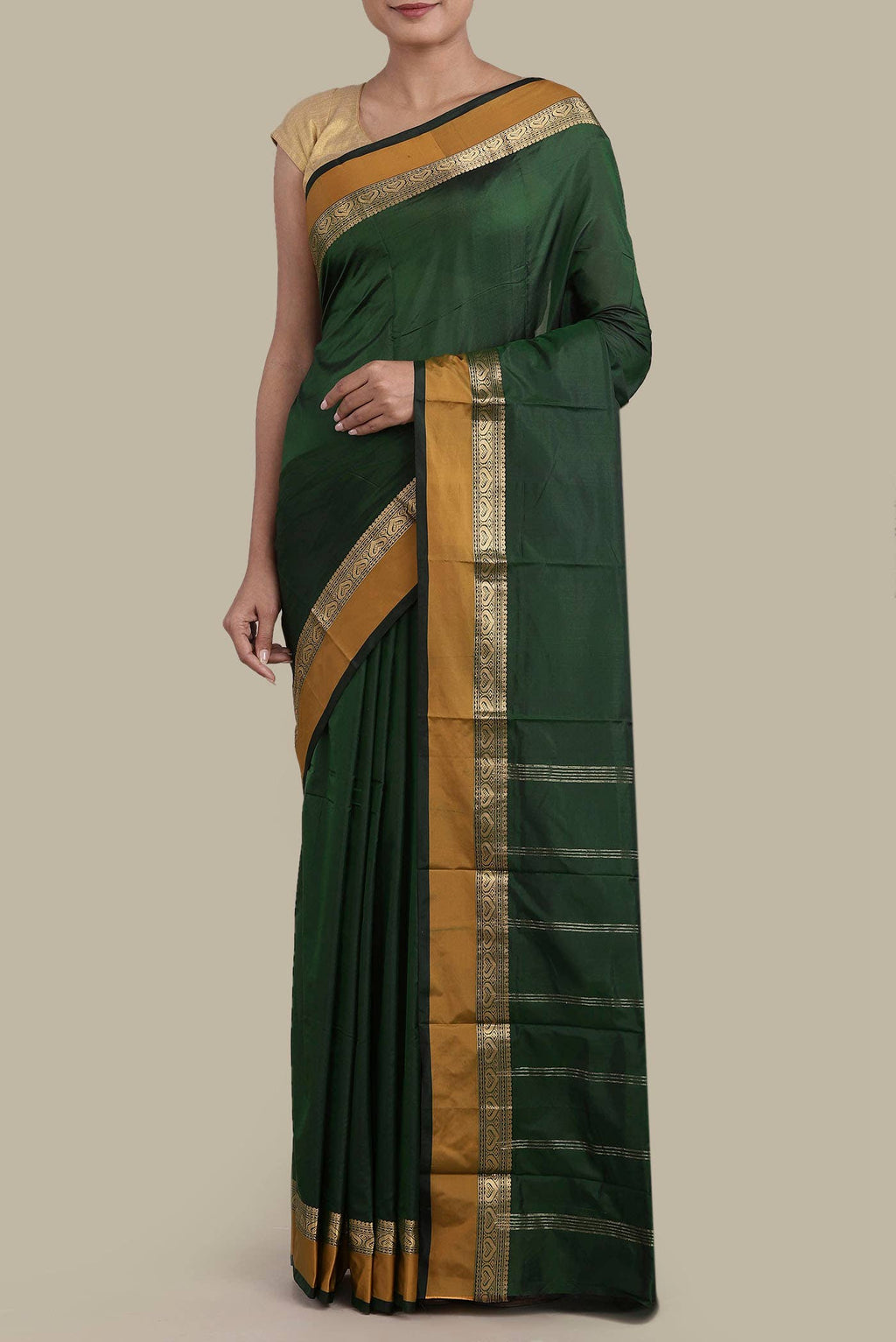 Green Blended Bangalore Silk Saree