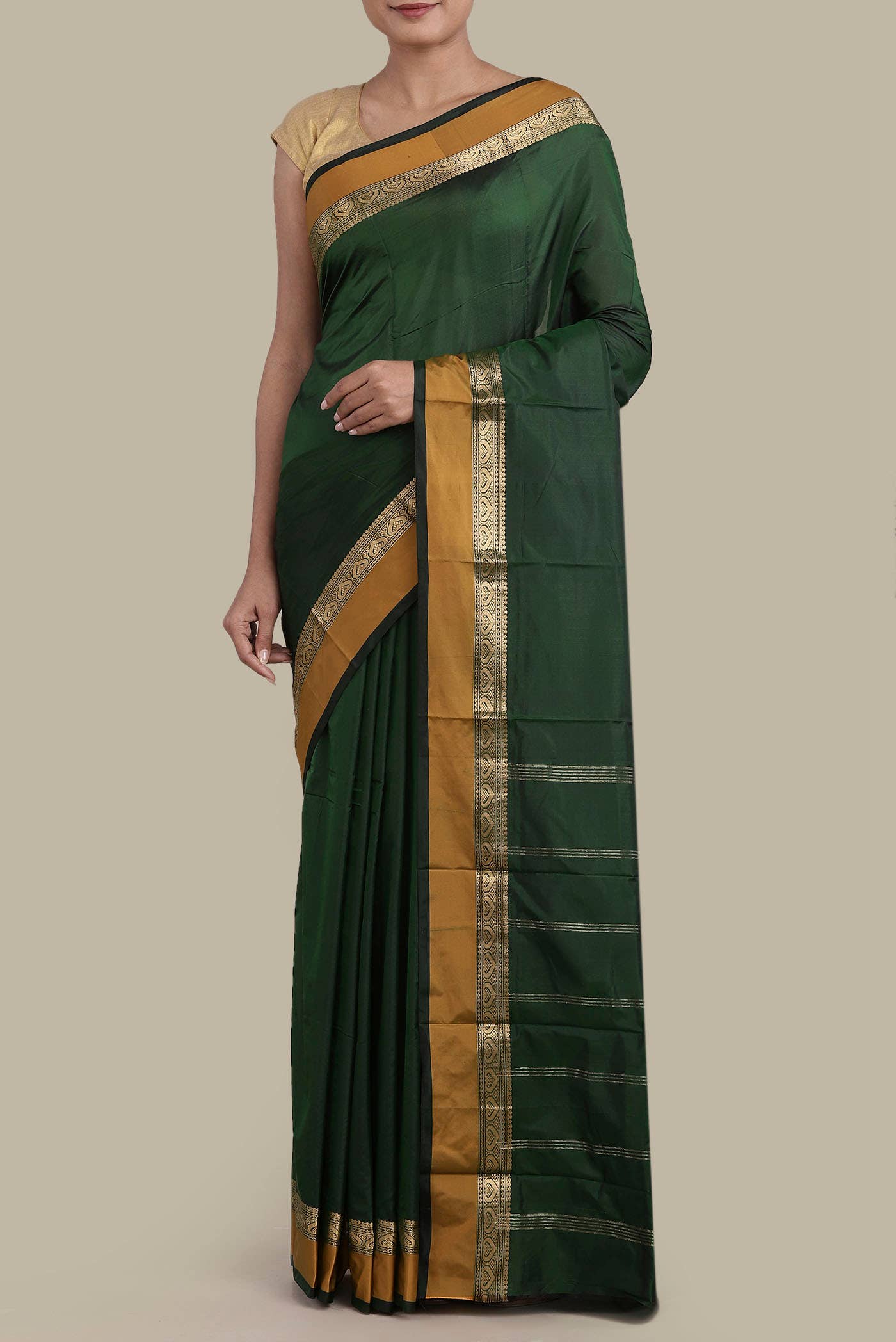Green Blended Bangalore Silk Saree