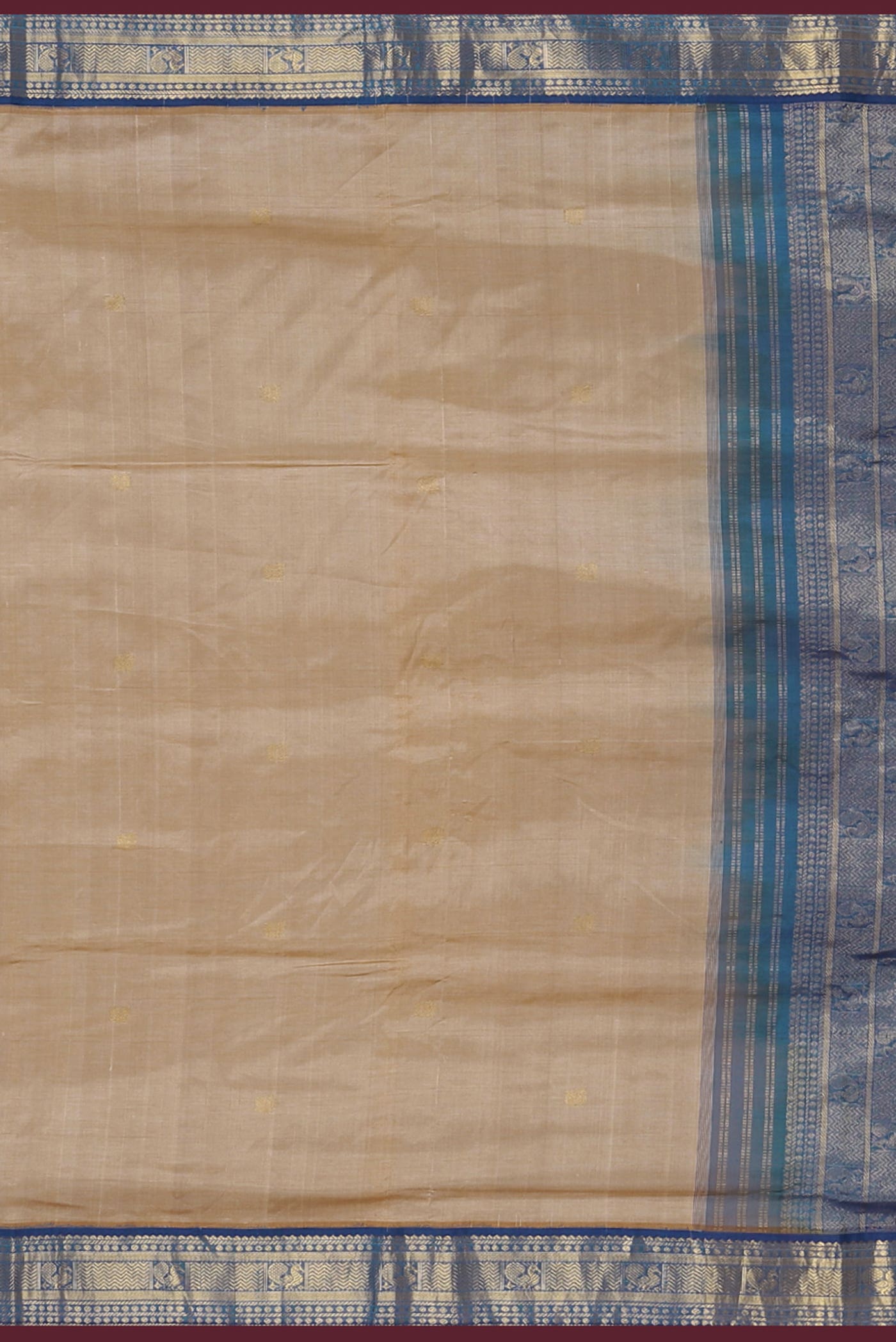 Beige Silk Cotton Saree