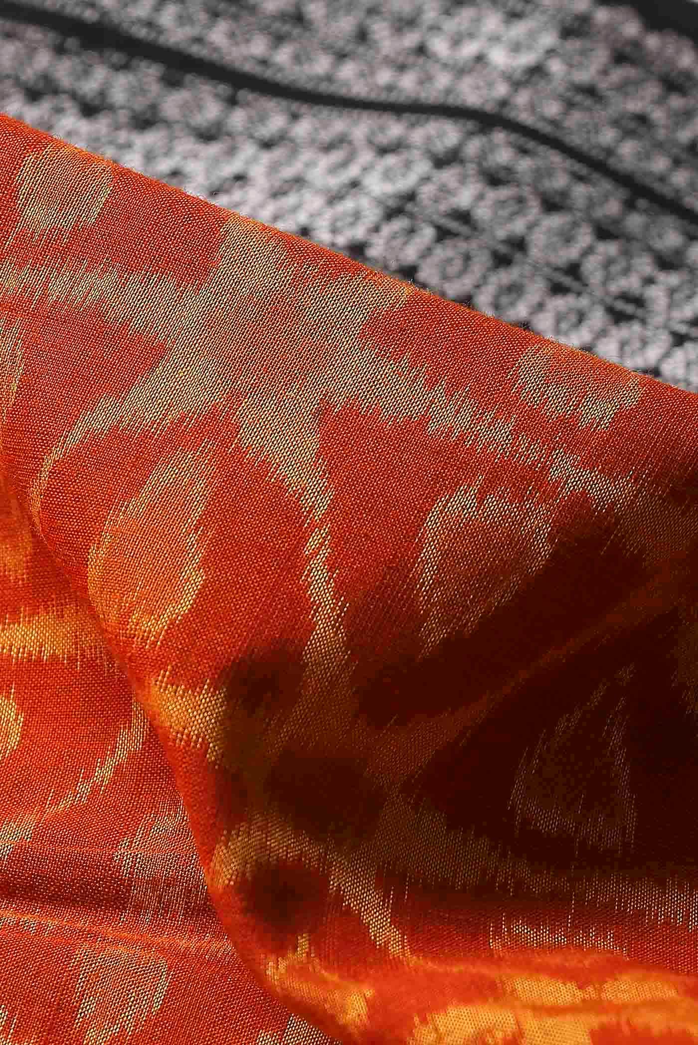 Orange Orissa Cotton Saree