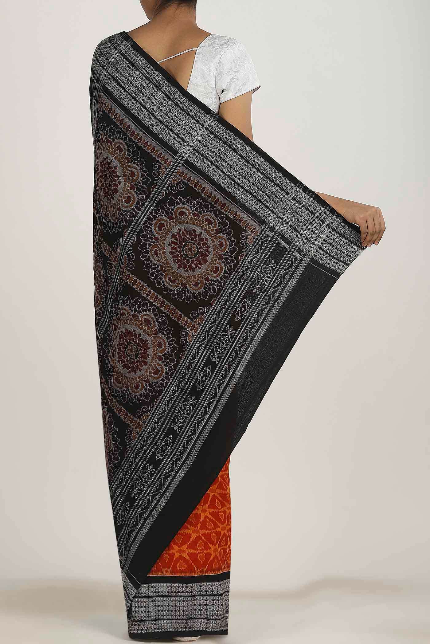 Orange Orissa Cotton Saree